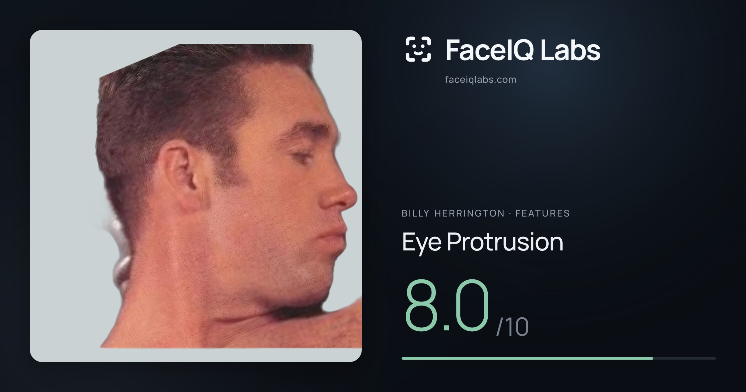 Billy Herrington Eye Protrusion: 8.0/10, drawn on the photo