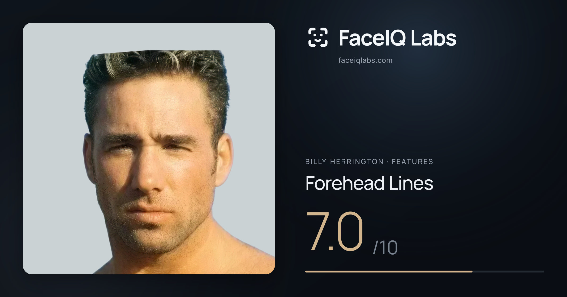 Billy Herrington Forehead Lines: 7.0/10, drawn on the photo