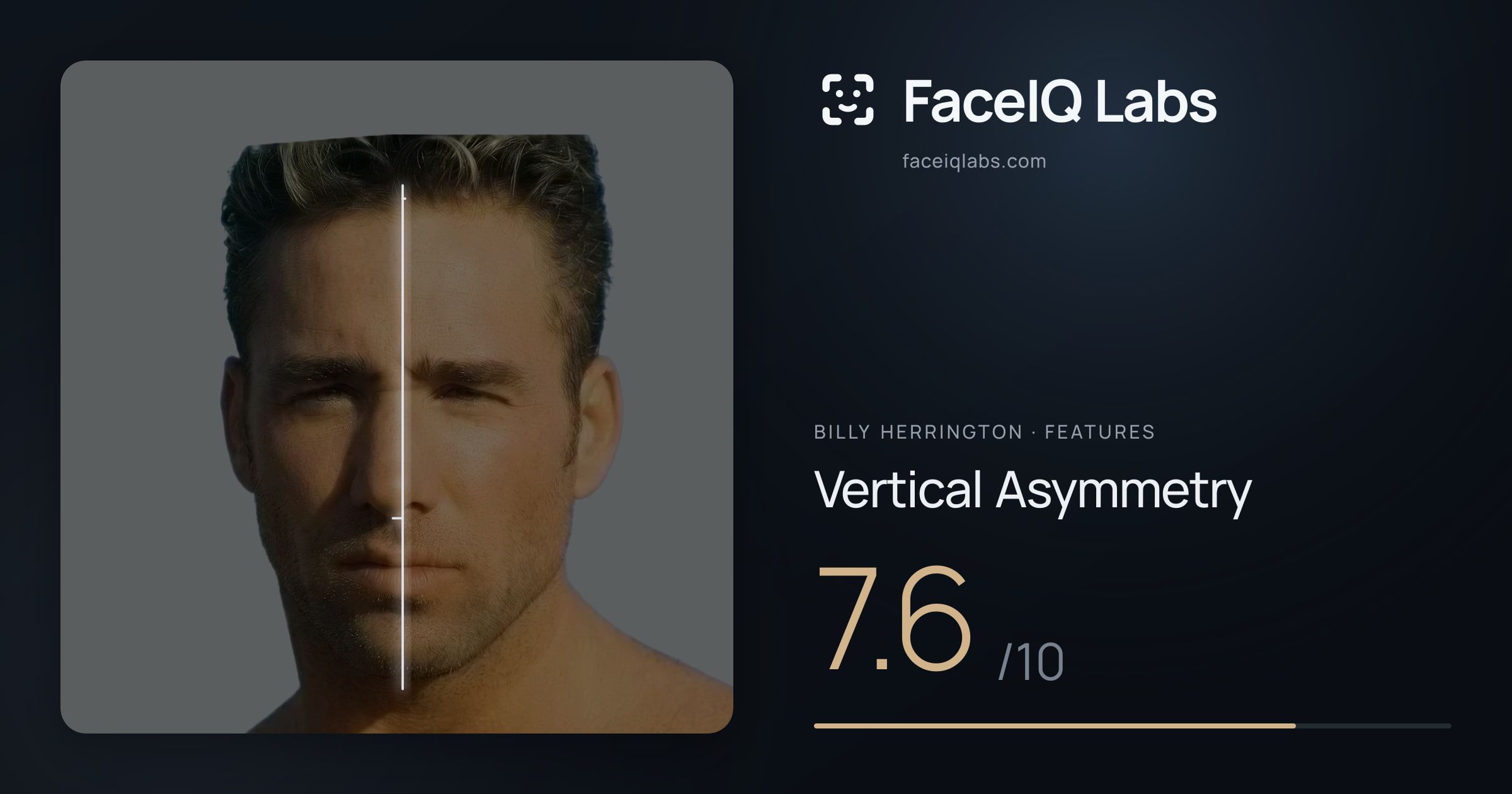 Billy Herrington Vertical Asymmetry: 7.6/10, drawn on the photo