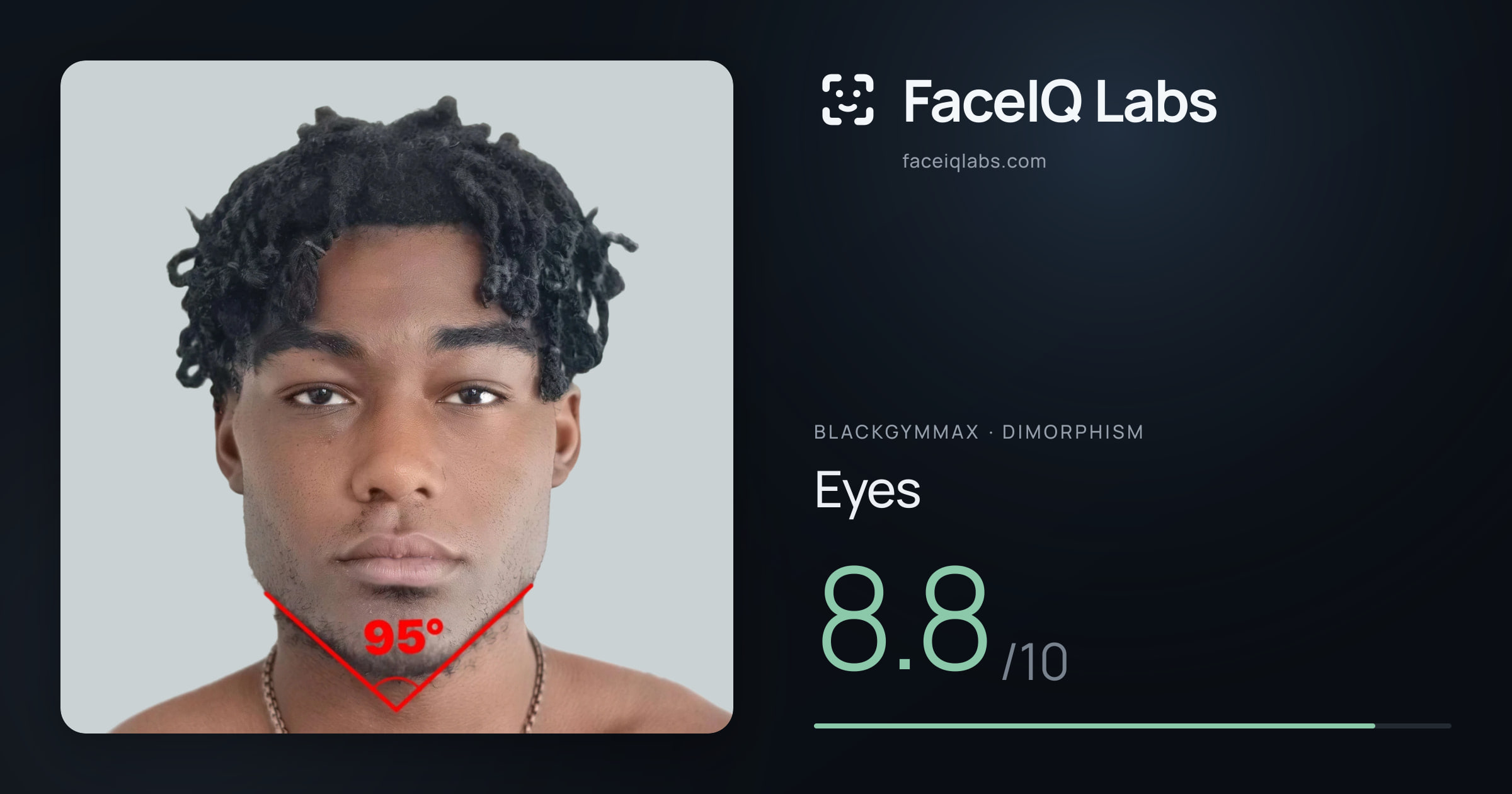 Blackgymmax Eyes: 8.8/10, drawn on the photo
