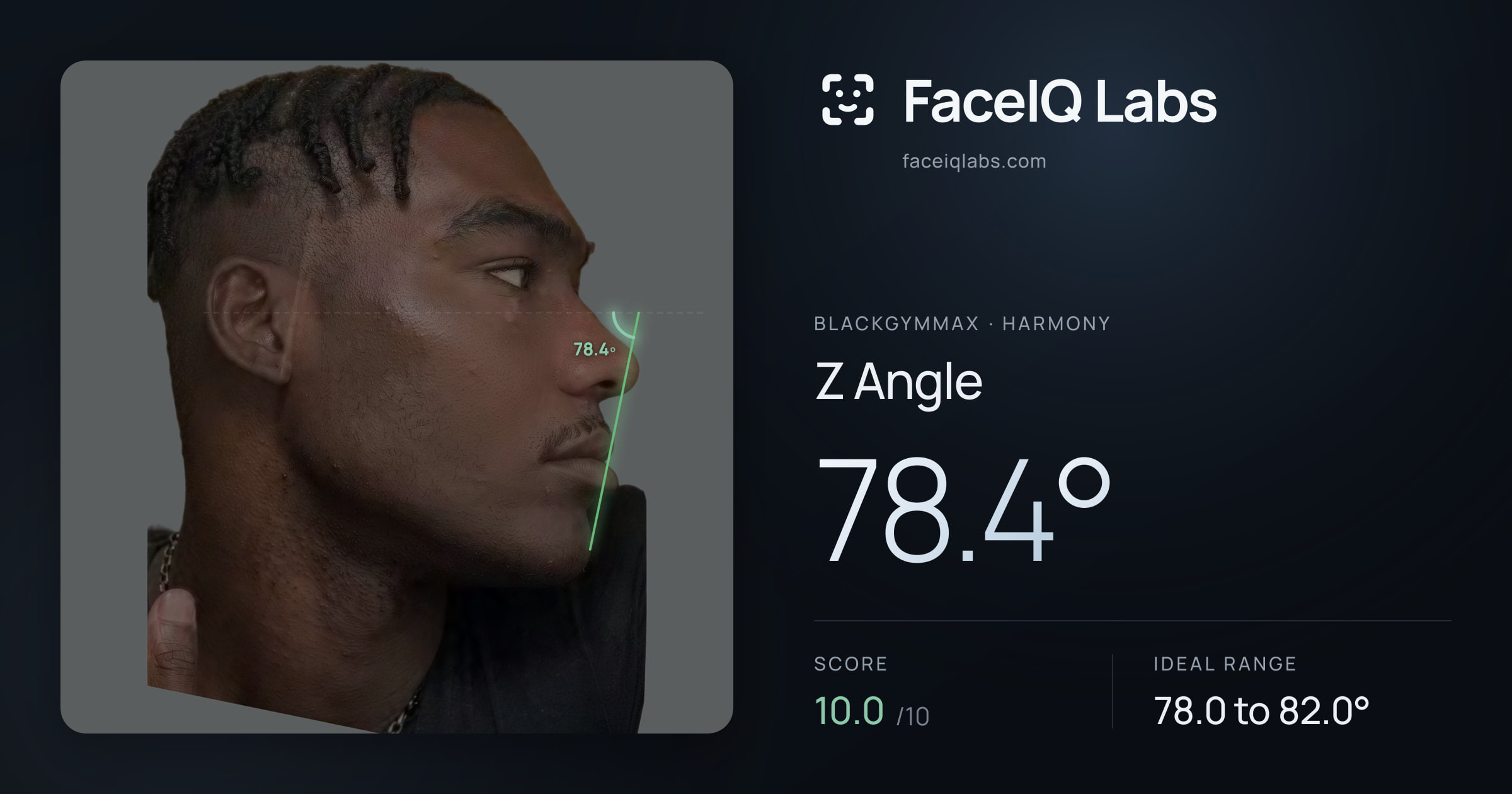 Blackgymmax Z Angle: 78.4°, drawn on the photo