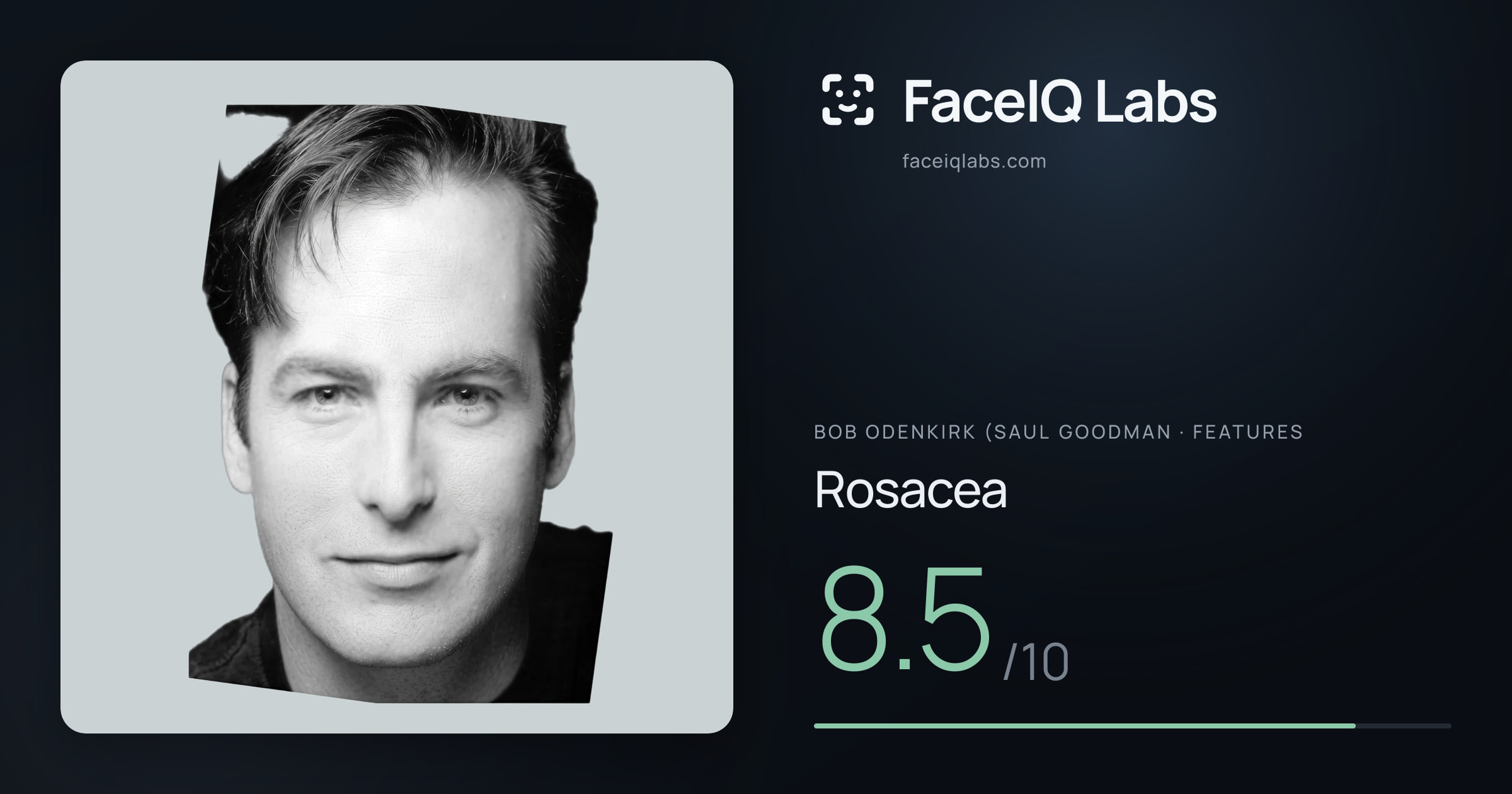 Bob Odenkirk (Saul Goodman Rosacea: 8.5/10, drawn on the photo