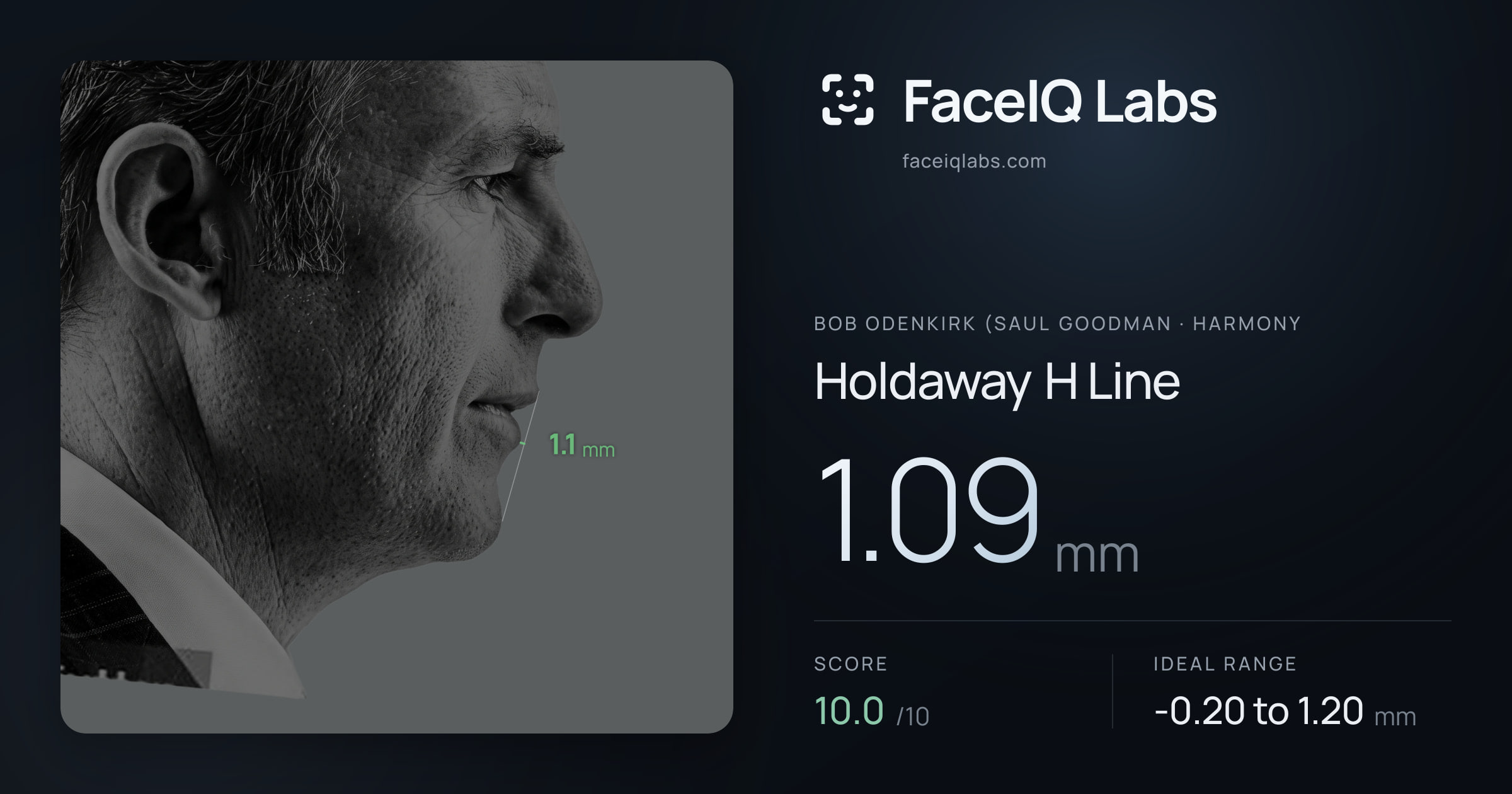 Bob Odenkirk (Saul Goodman Holdaway H Line: 1.09mm, drawn on the photo
