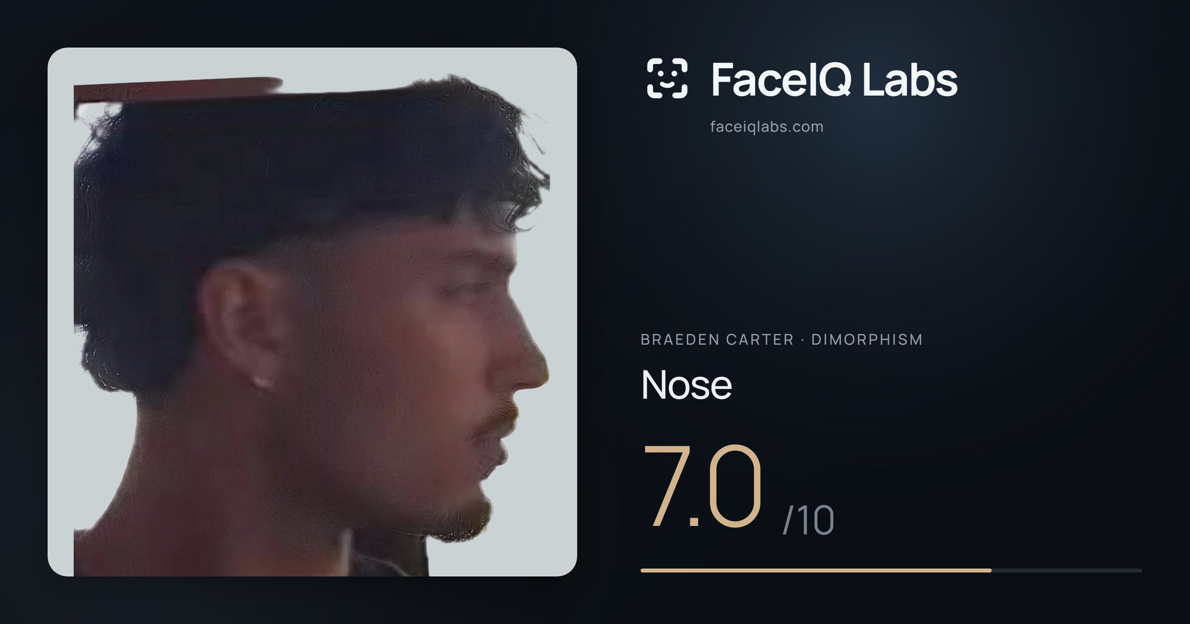 Braeden Carter Nose: 7.0/10, drawn on the photo