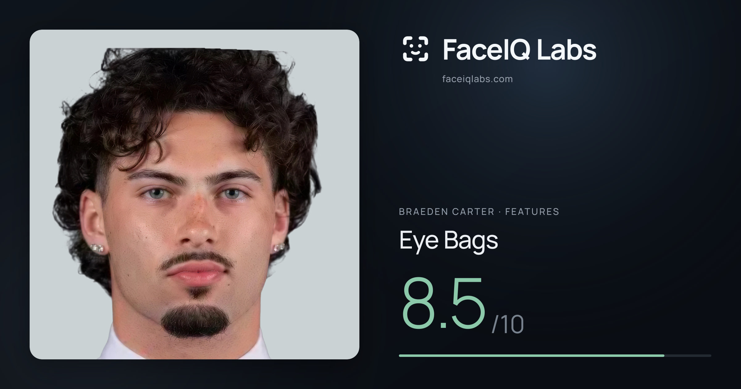 Braeden Carter Eye Bags: 8.5/10, drawn on the photo
