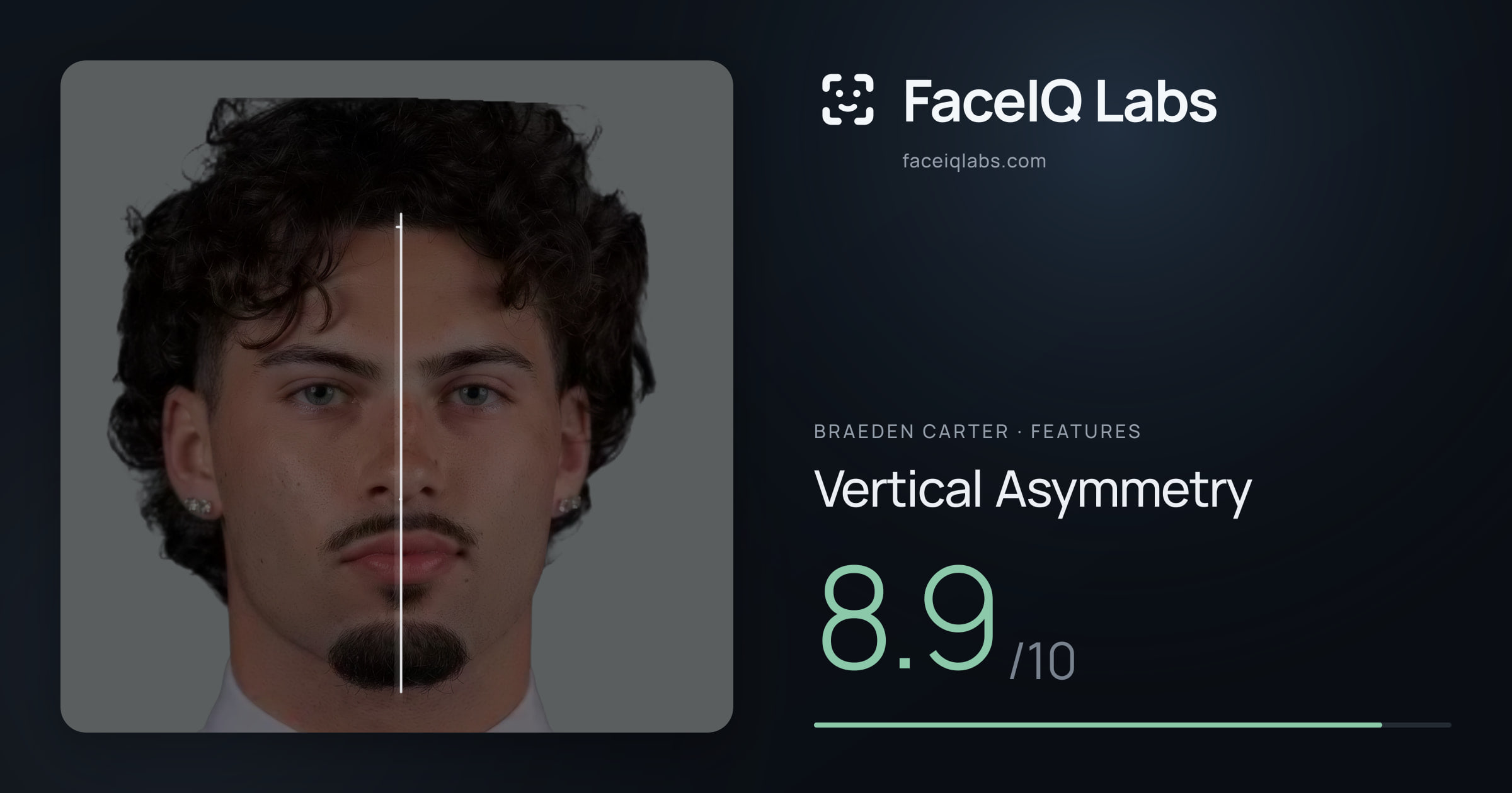 Braeden Carter Vertical Asymmetry: 8.9/10, drawn on the photo