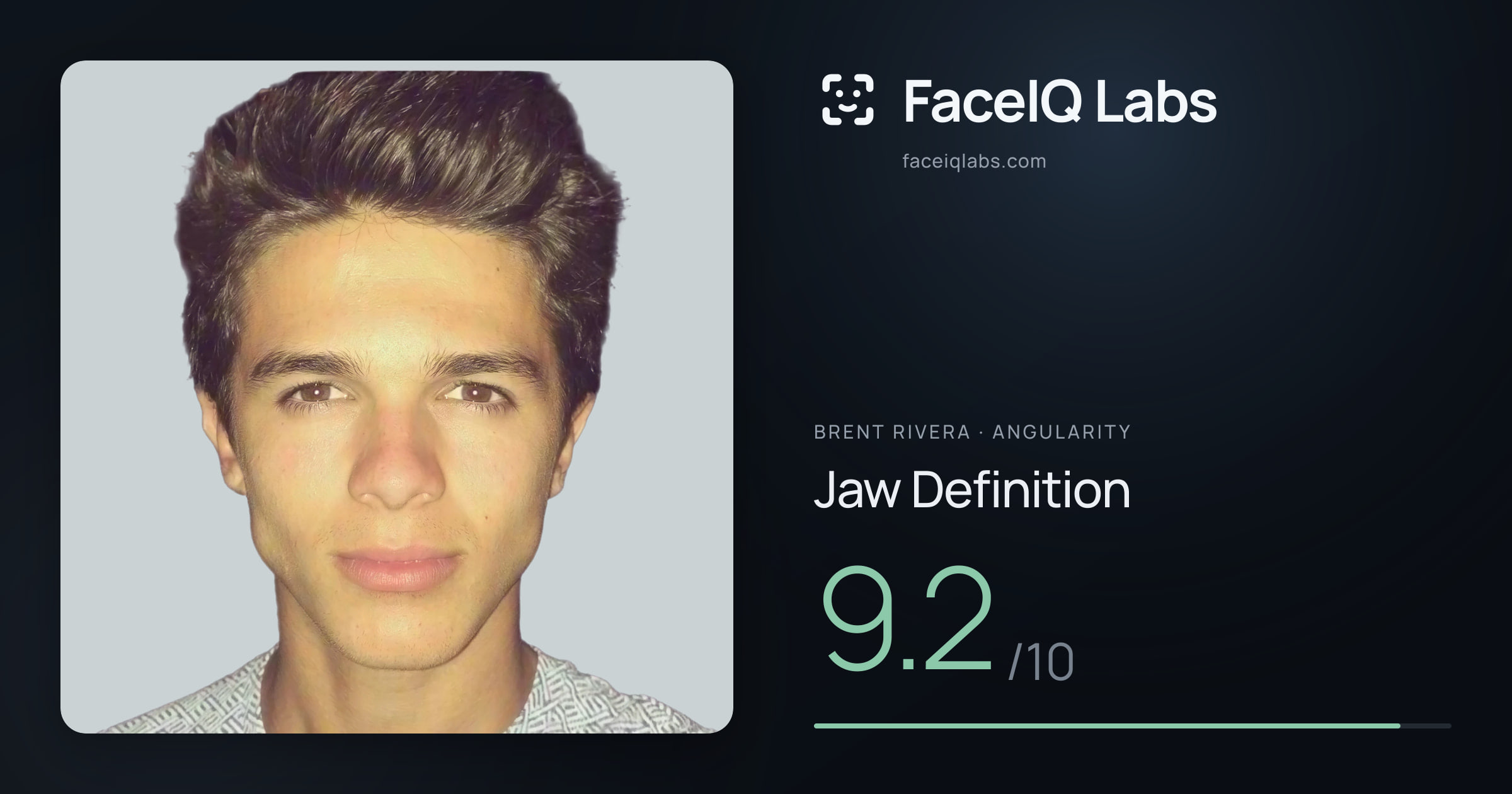 Brent Rivera Jaw Definition: 9.2/10, drawn on the photo