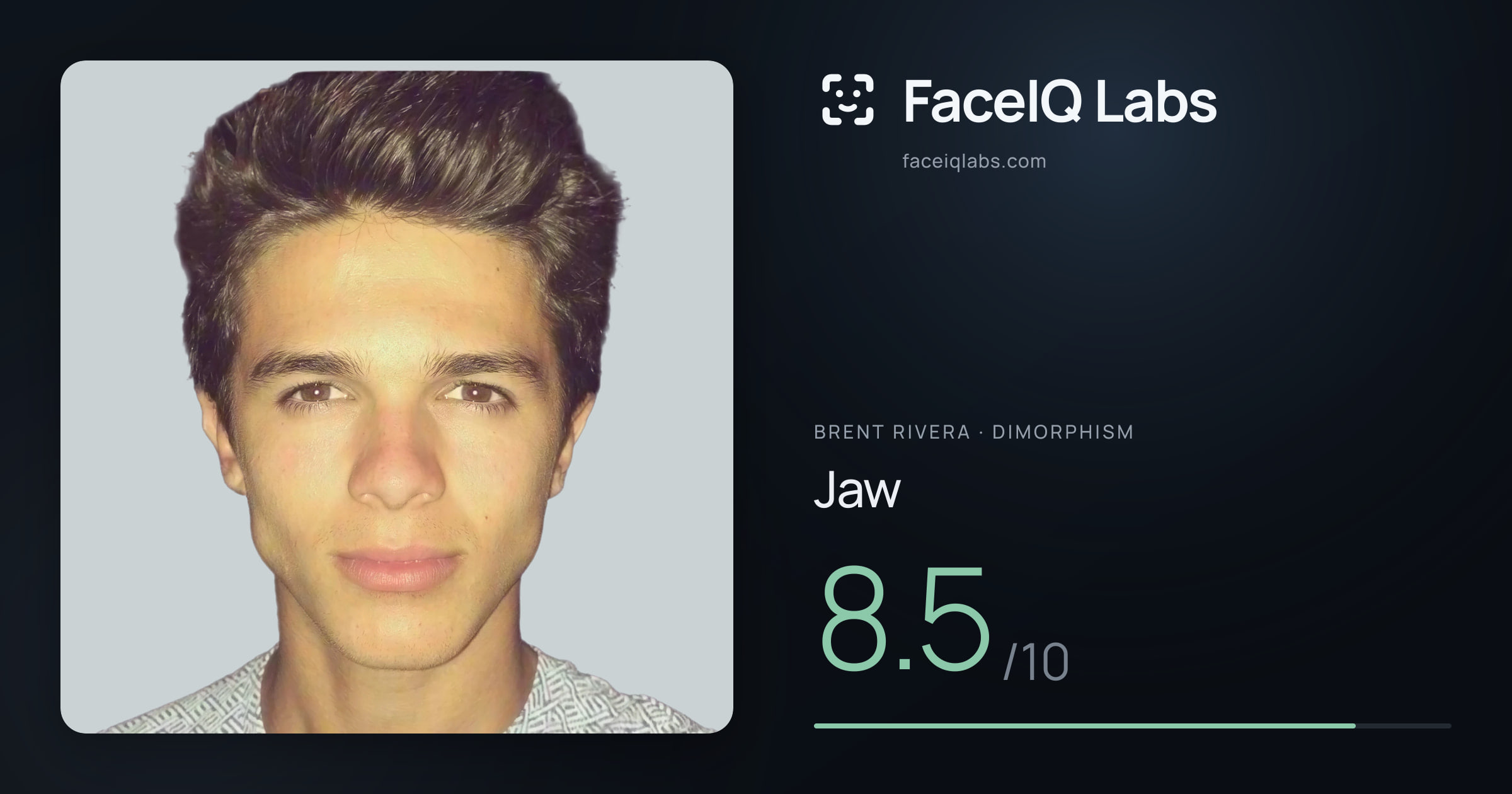 Brent Rivera Jaw: 8.5/10, drawn on the photo