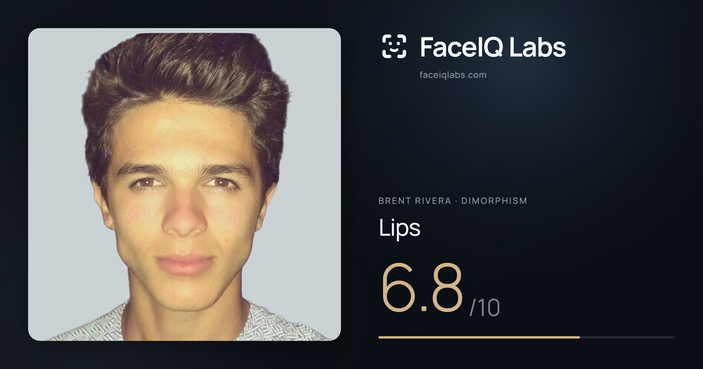 Brent Rivera Lips: 6.8/10, drawn on the photo