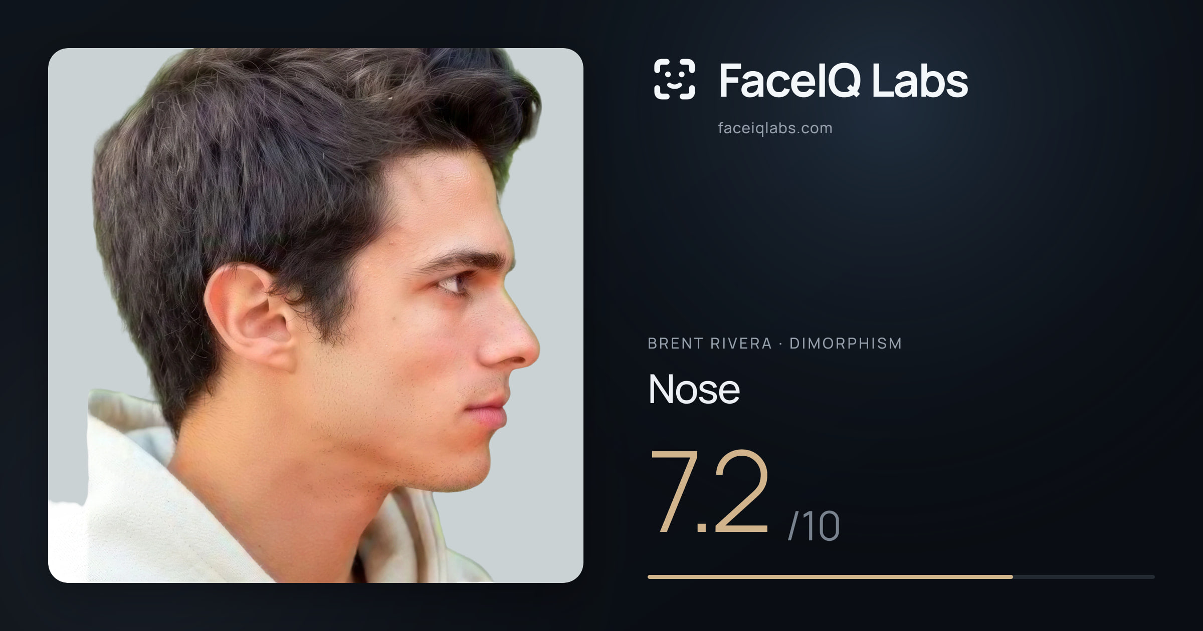 Brent Rivera Nose: 7.2/10, drawn on the photo