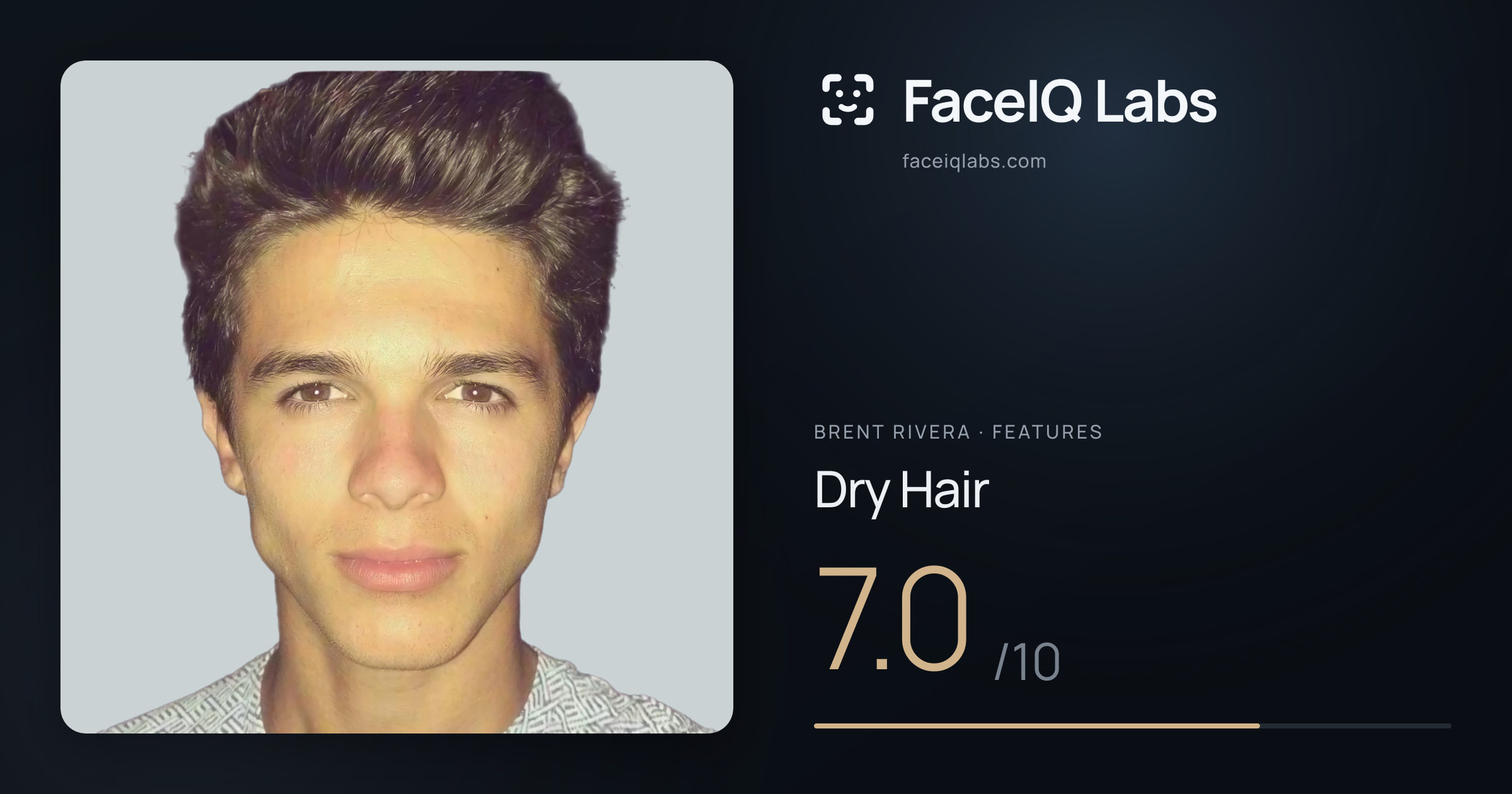 Brent Rivera Dry Hair: 7.0/10, drawn on the photo