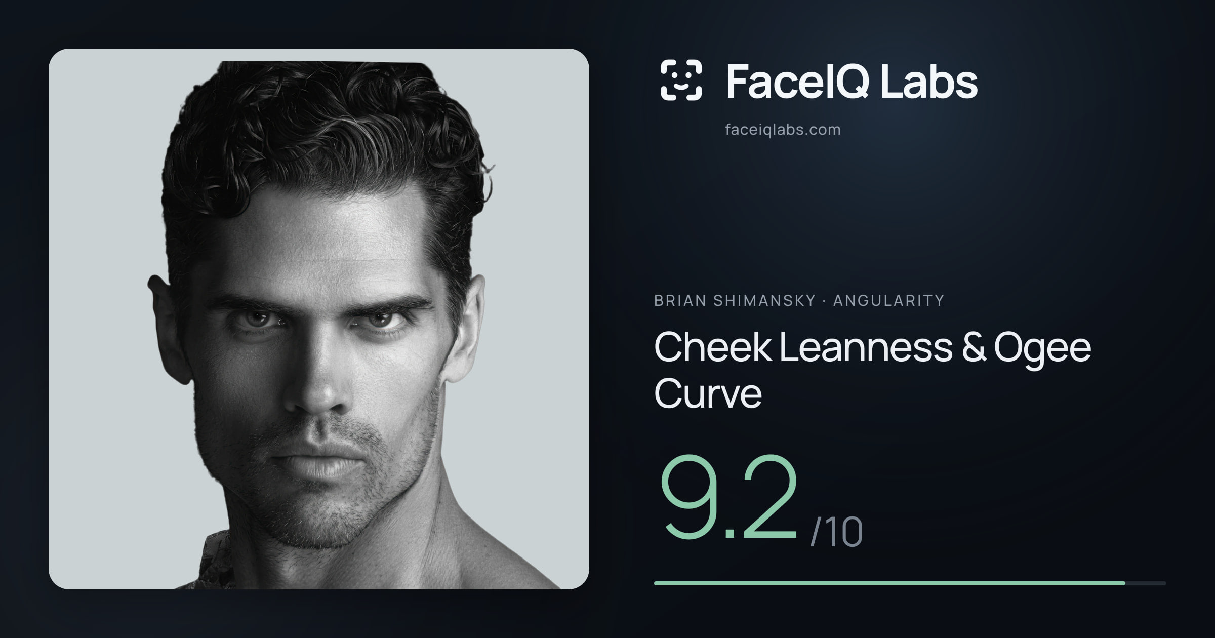 Brian Shimansky Cheek Leanness & Ogee Curve: 9.2/10, drawn on the photo
