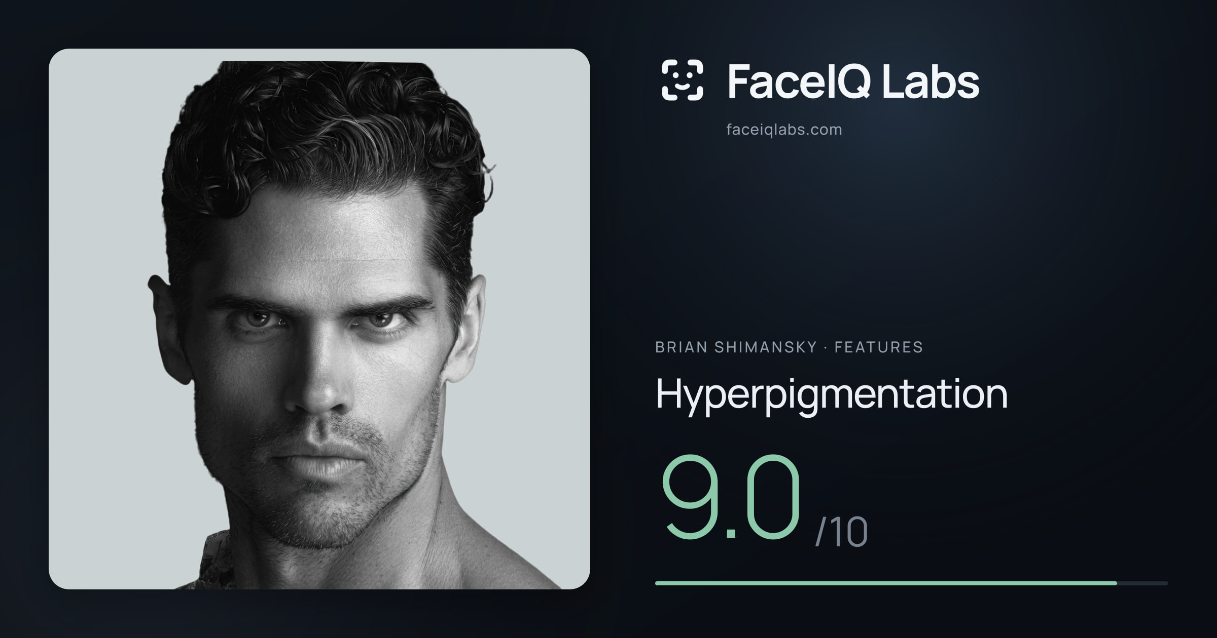 Brian Shimansky Hyperpigmentation: 9.0/10, drawn on the photo