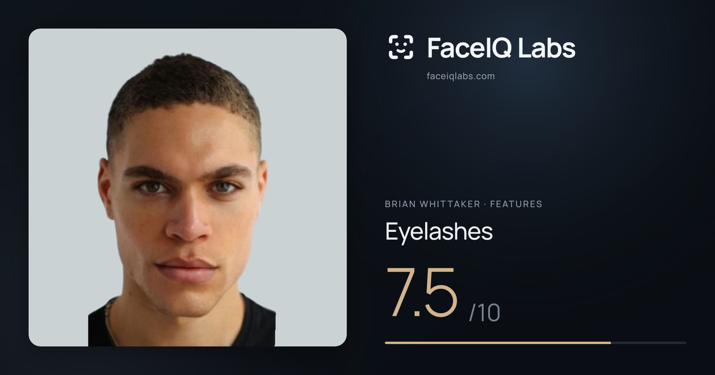 Brian Whittaker Eyelashes: 7.5/10, drawn on the photo