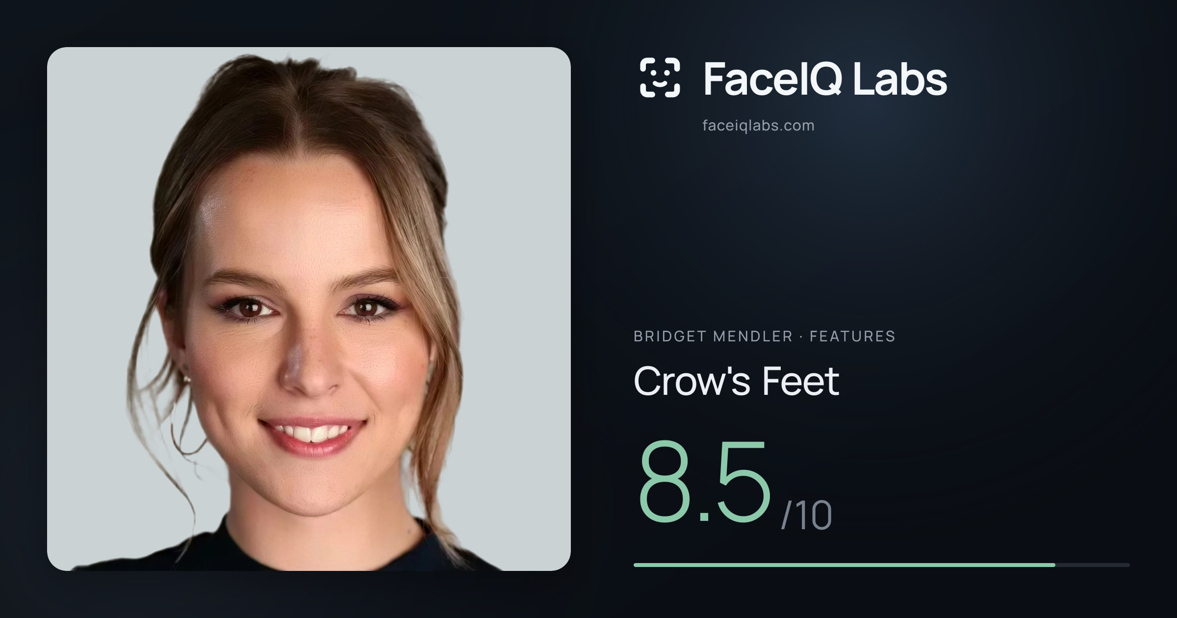Bridget Mendler Crow's Feet: 8.5/10, drawn on the photo