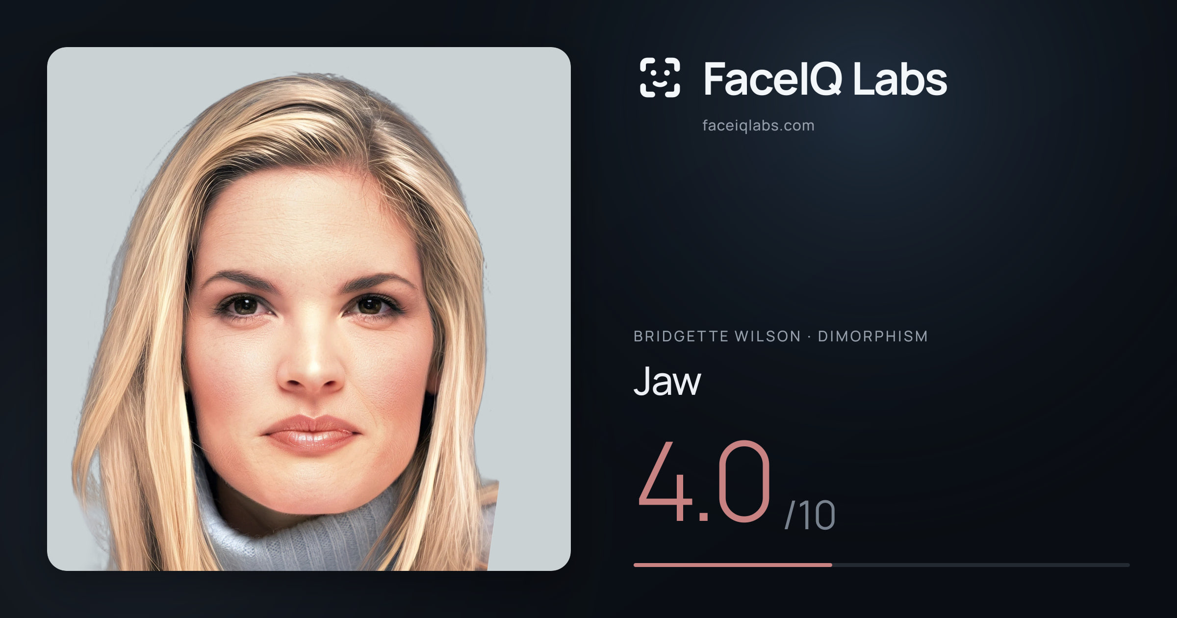 Bridgette Wilson Jaw: 4.0/10, drawn on the photo
