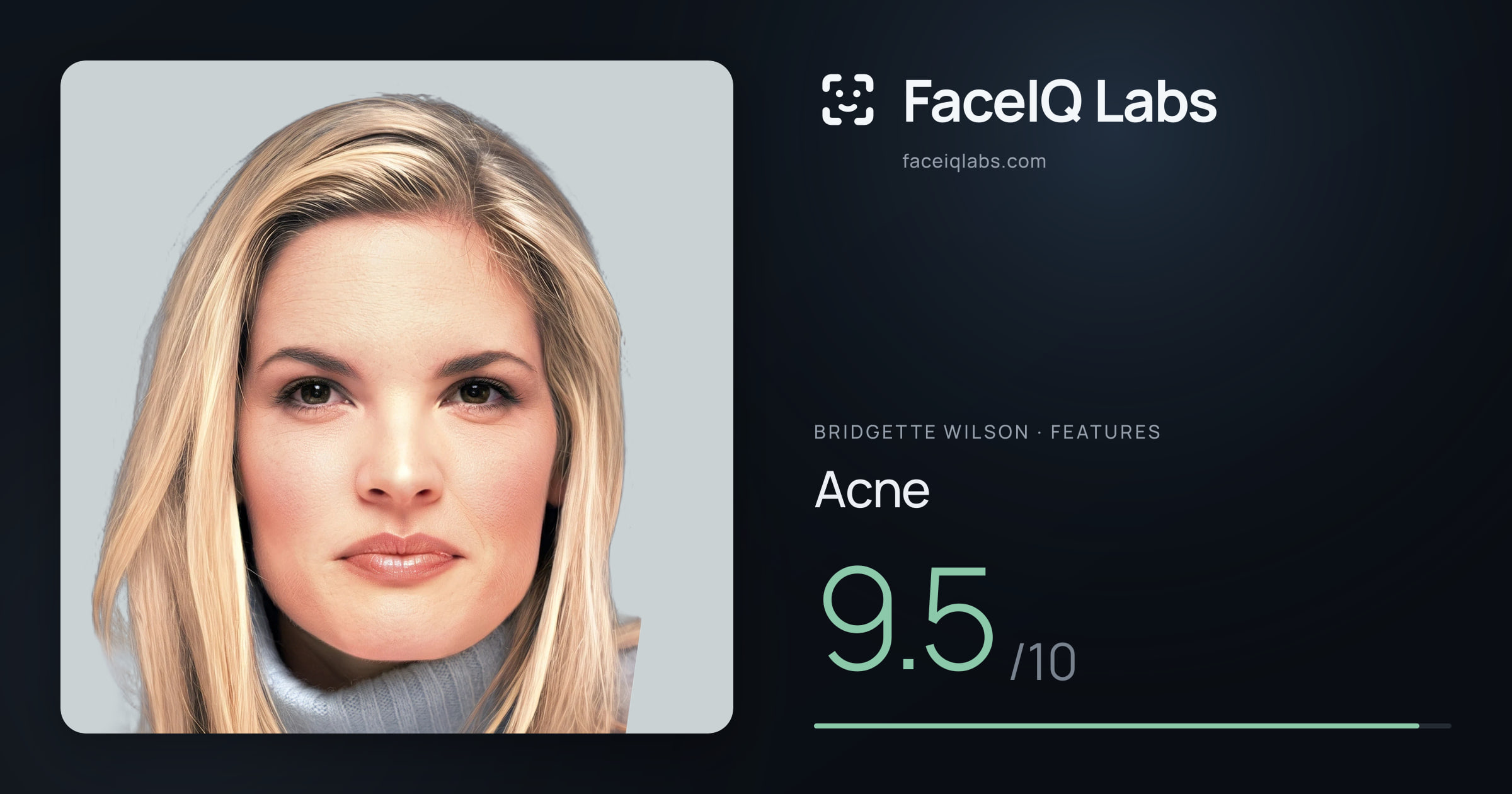 Bridgette Wilson Acne: 9.5/10, drawn on the photo