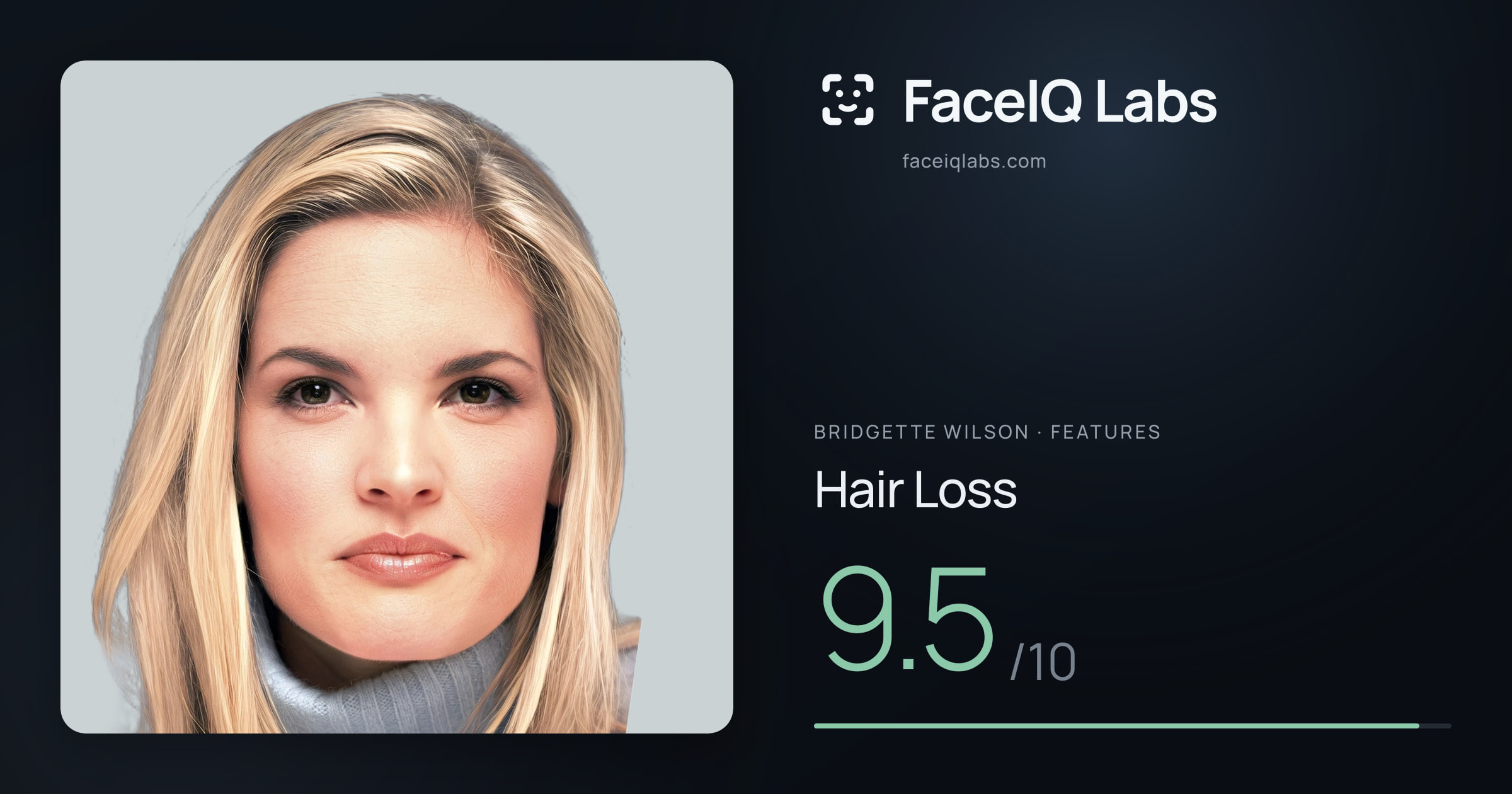 Bridgette Wilson Hair Loss: 9.5/10, drawn on the photo