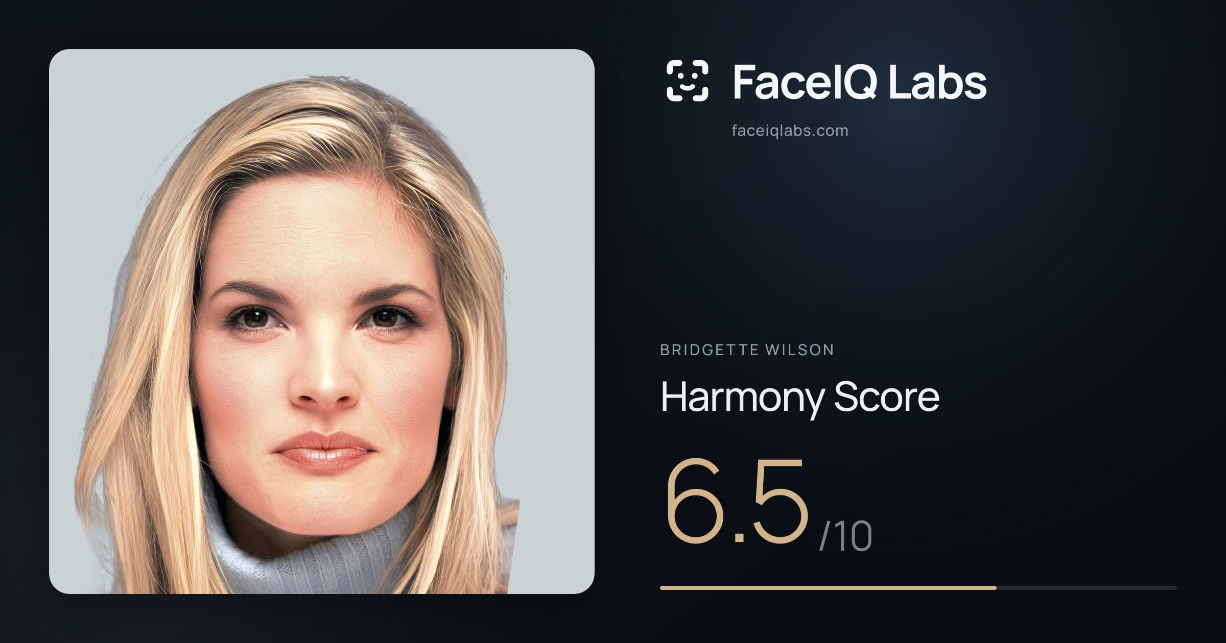 Bridgette Wilson Harmony: 6.5/10, with each ratio's score
