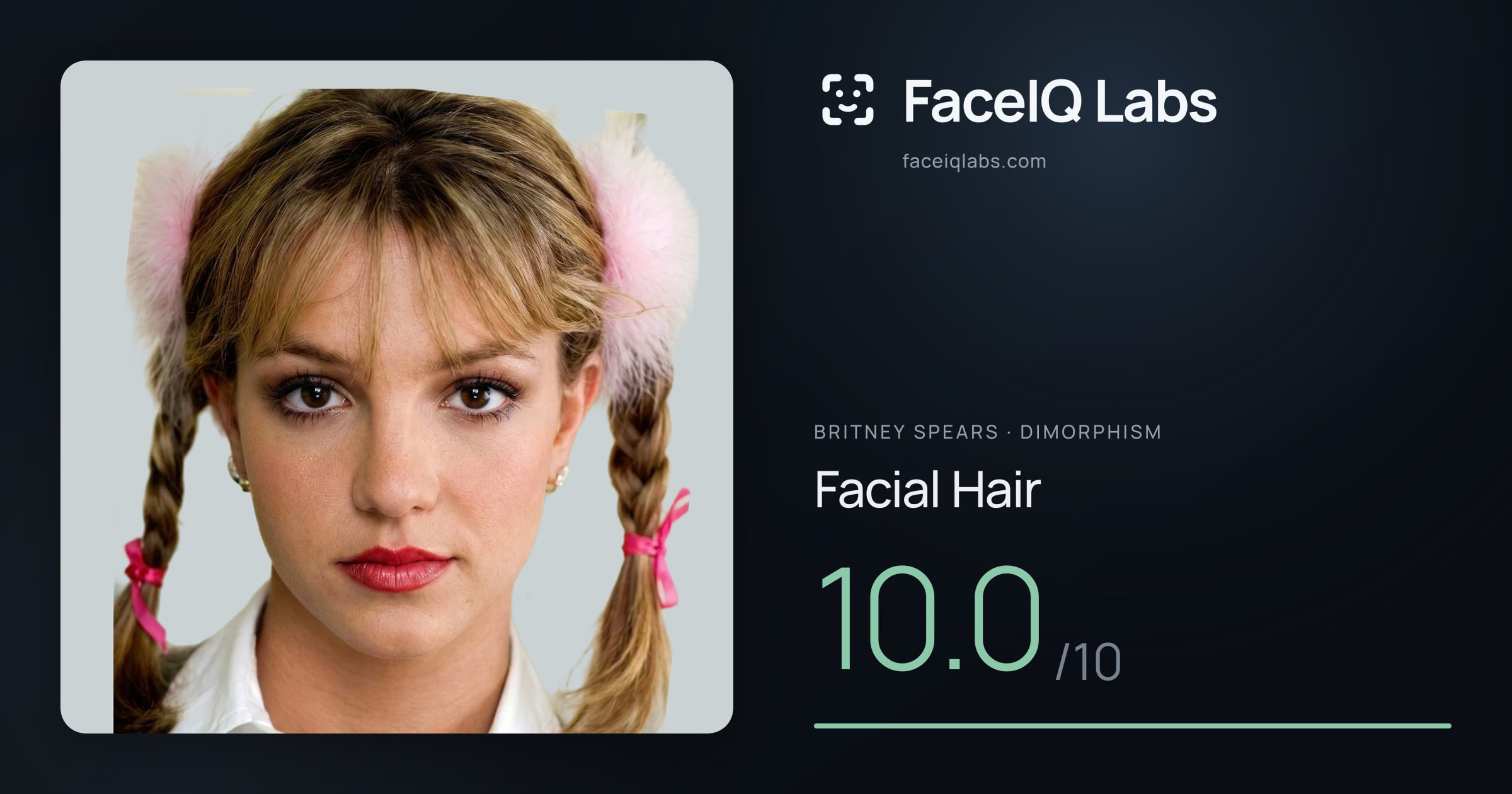 Britney Spears Facial Hair: 10.0/10, drawn on the photo
