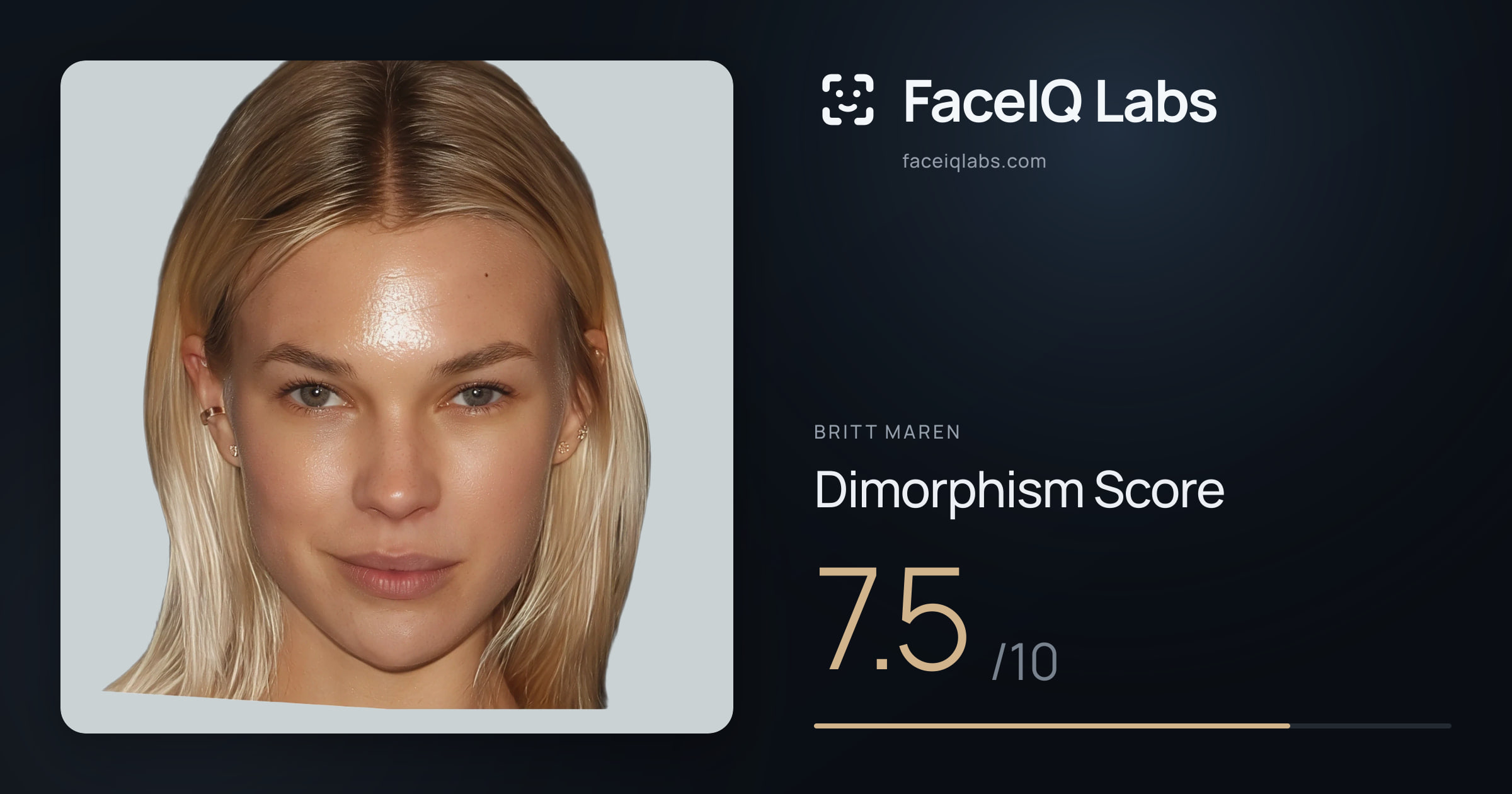 Britt Maren Dimorphism: 7.5/10, with each assessment drawn on the photo
