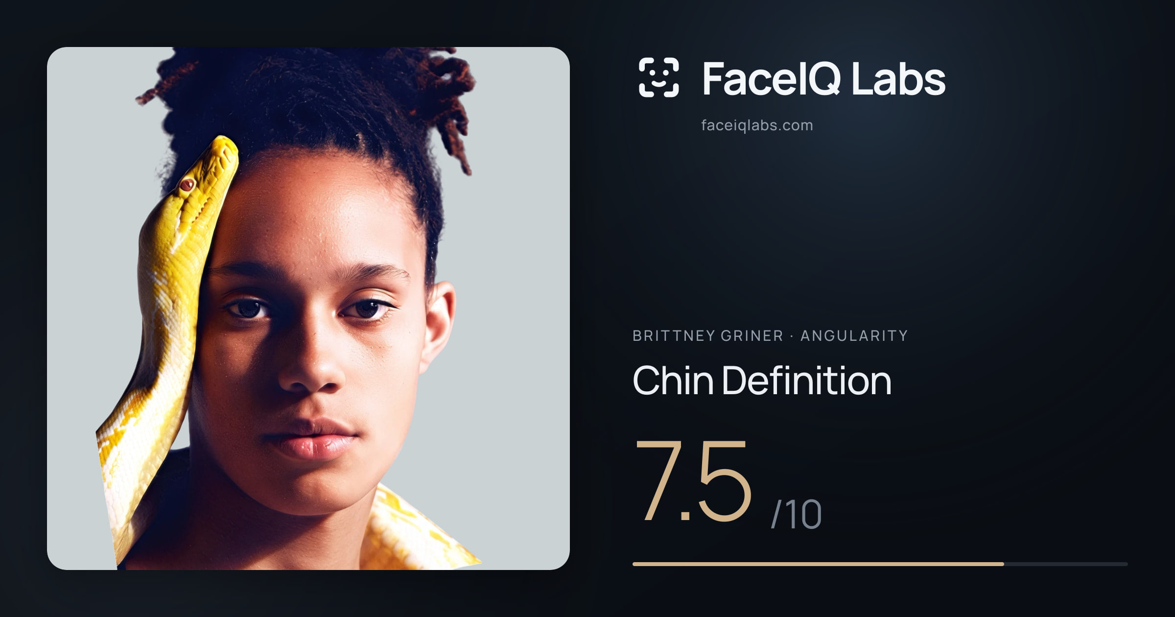 Brittney Griner Chin Definition: 7.5/10, drawn on the photo