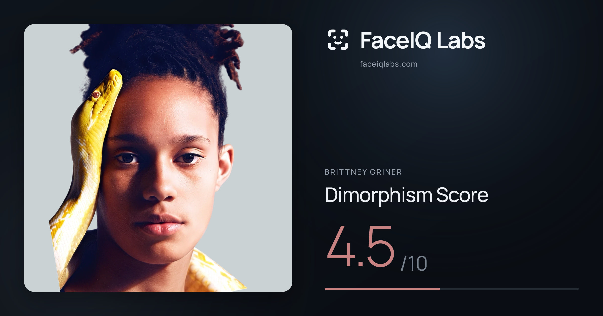 Brittney Griner Dimorphism: 4.5/10, with each assessment drawn on the photo