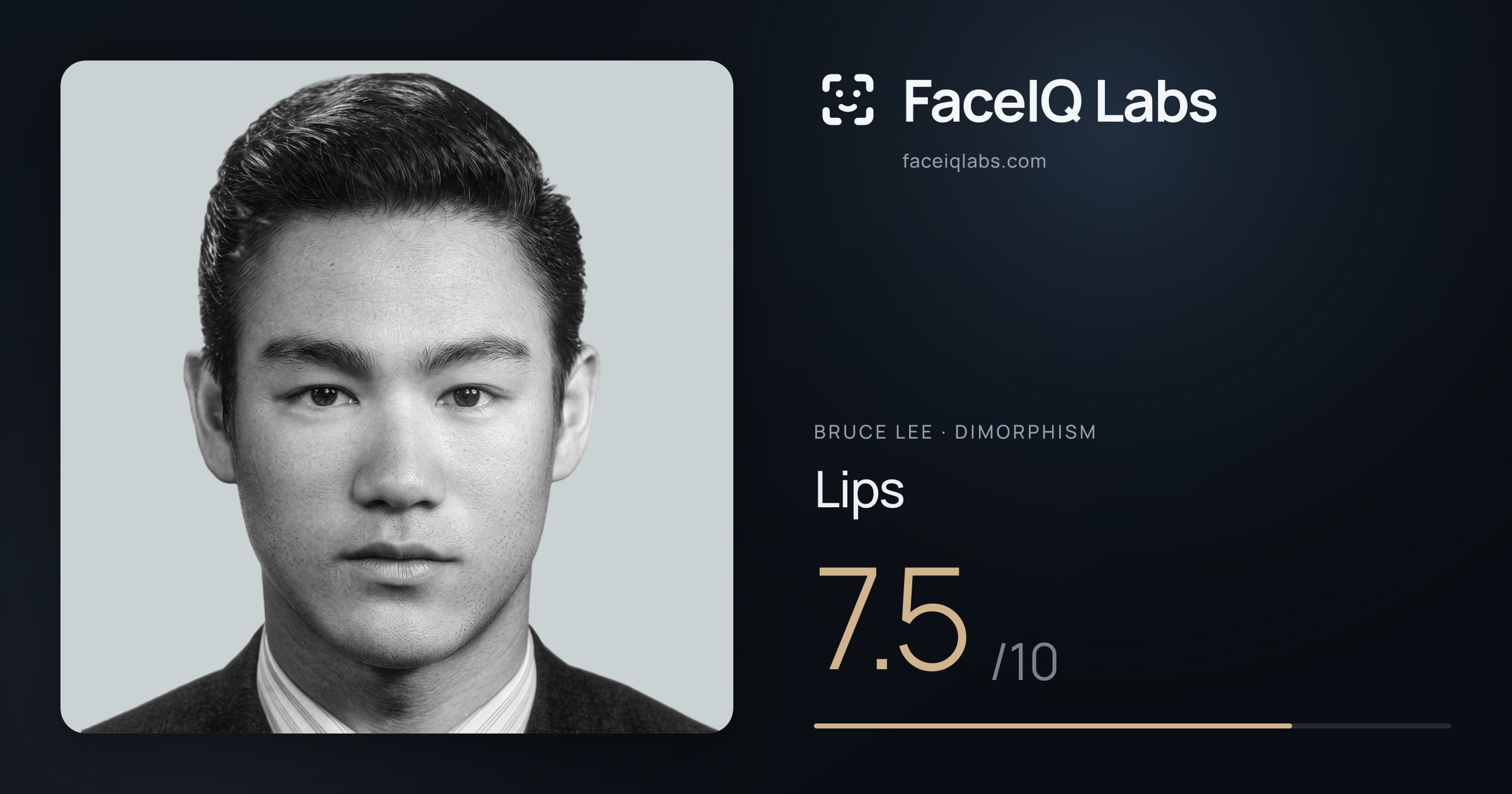 Bruce Lee Lips: 7.5/10, drawn on the photo