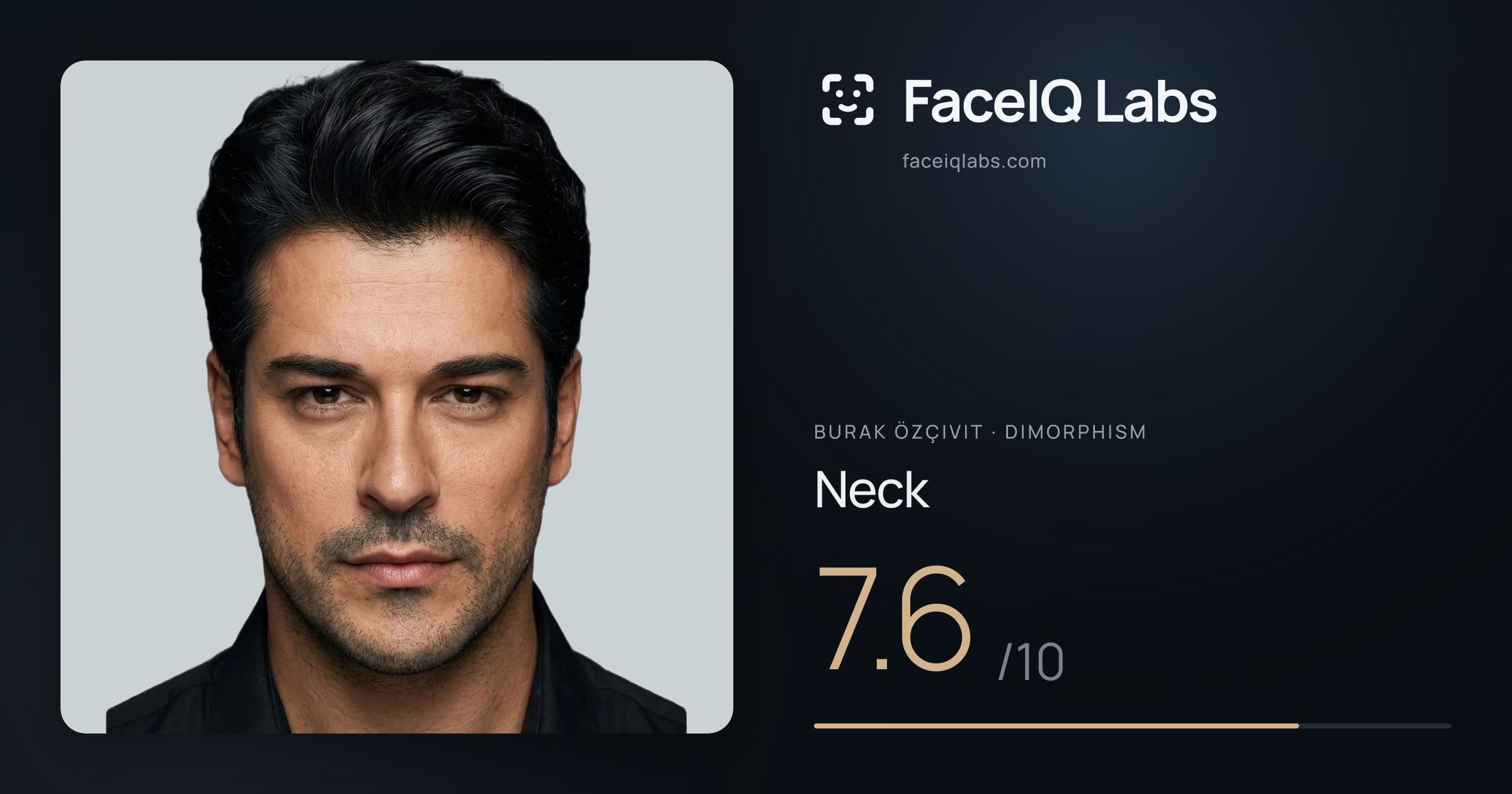 Burak Özçivit Neck: 7.6/10, drawn on the photo
