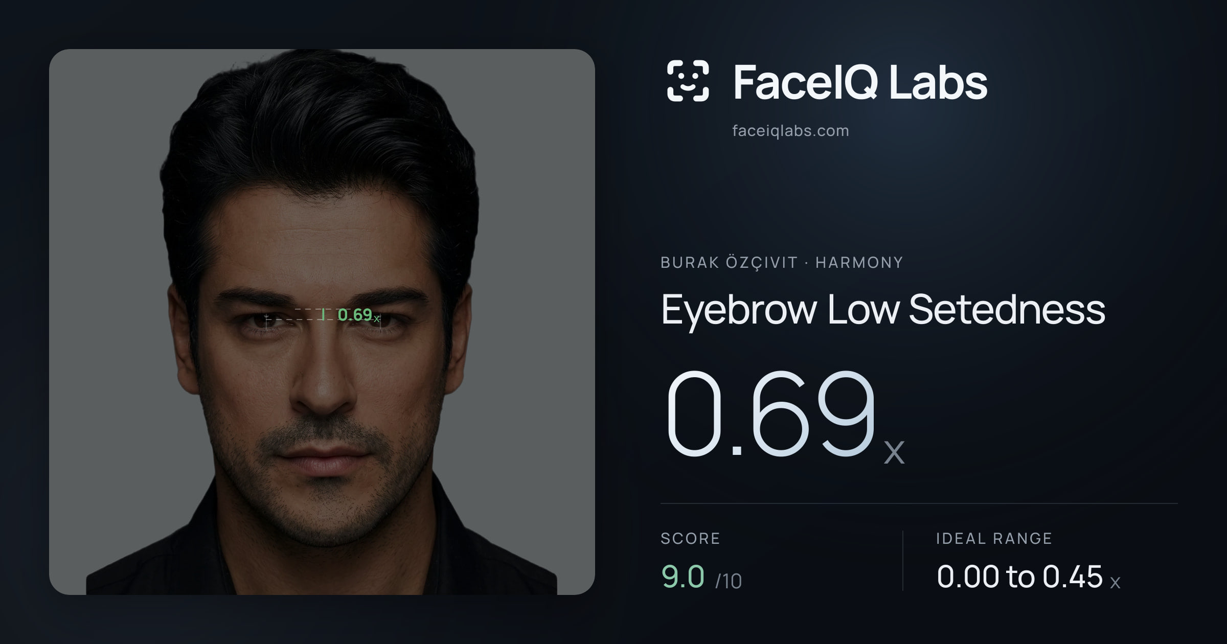 Burak Özçivit Eyebrow Low Setedness: 0.69x, drawn on the photo