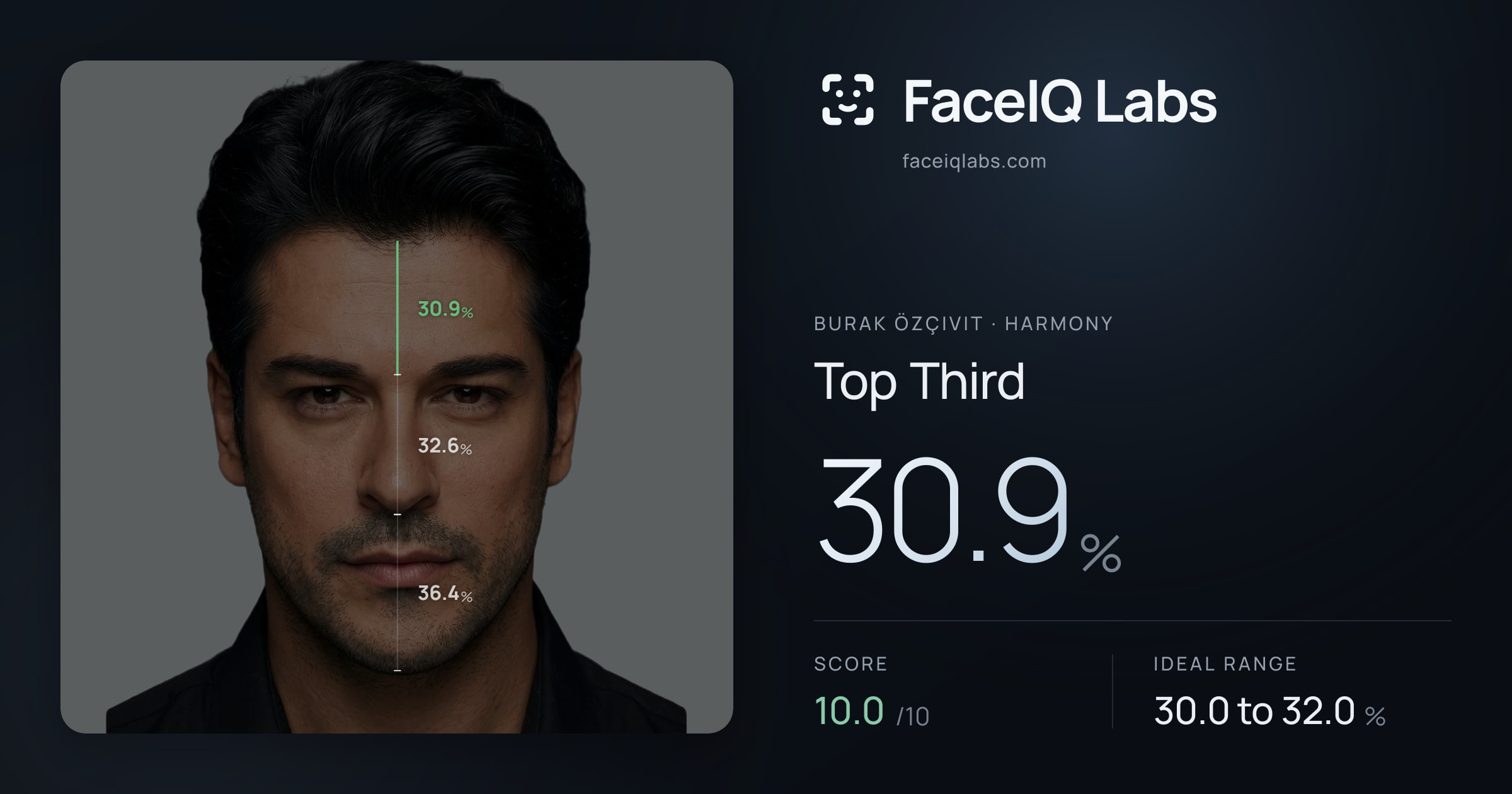 Burak Özçivit Top Third: 30.9%, drawn on the photo