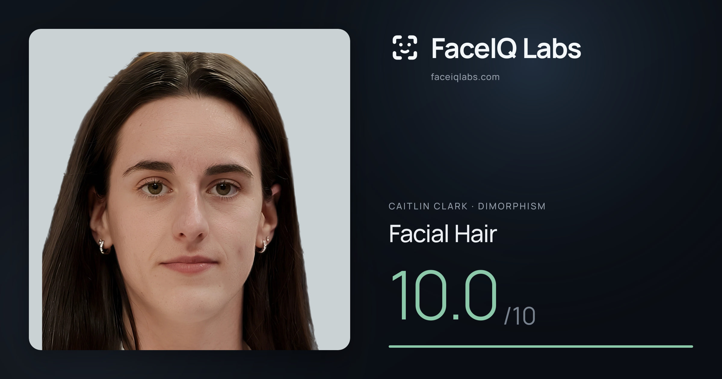 Caitlin Clark Facial Hair: 10.0/10, drawn on the photo