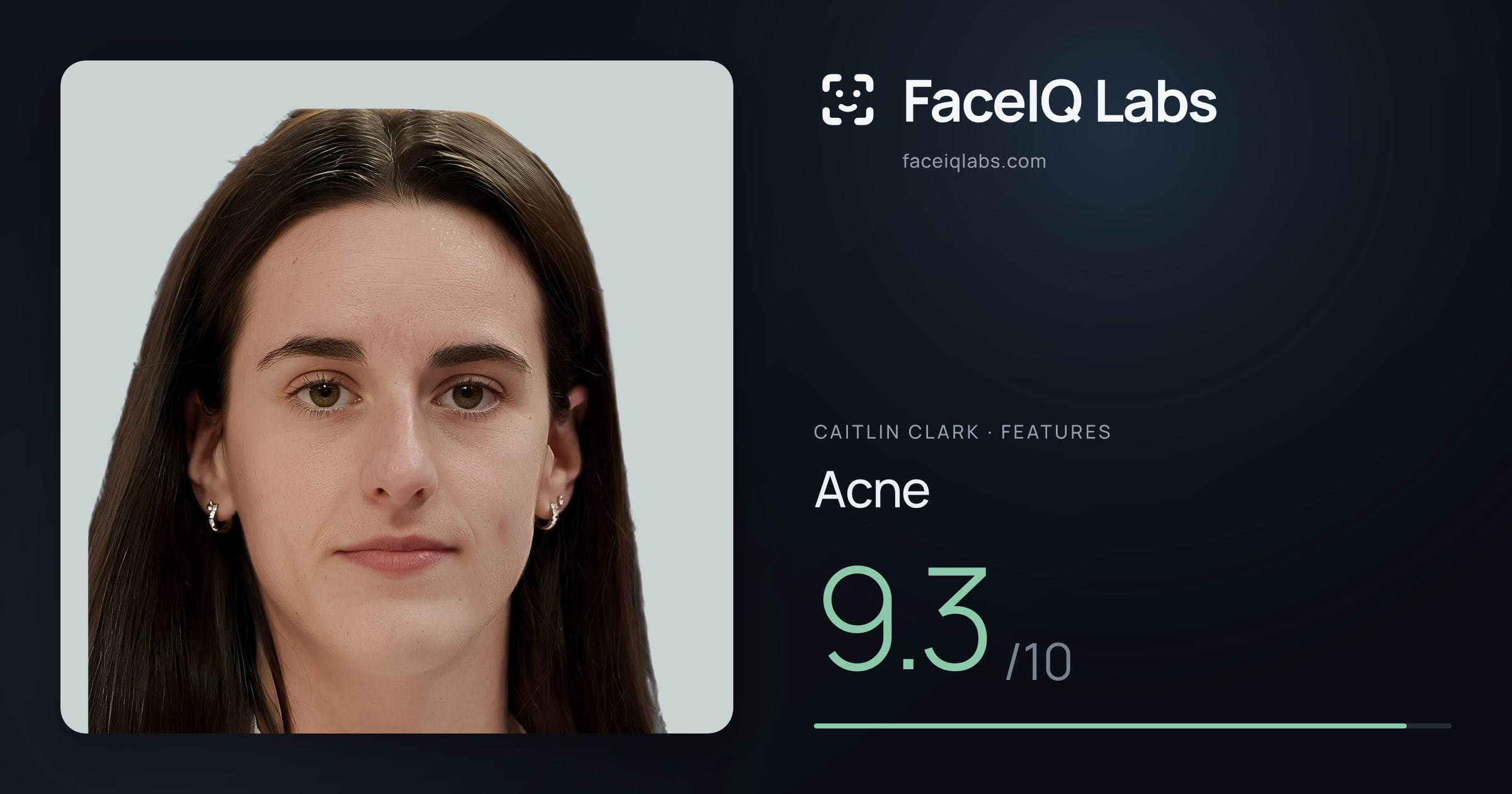 Caitlin Clark Acne: 9.3/10, drawn on the photo