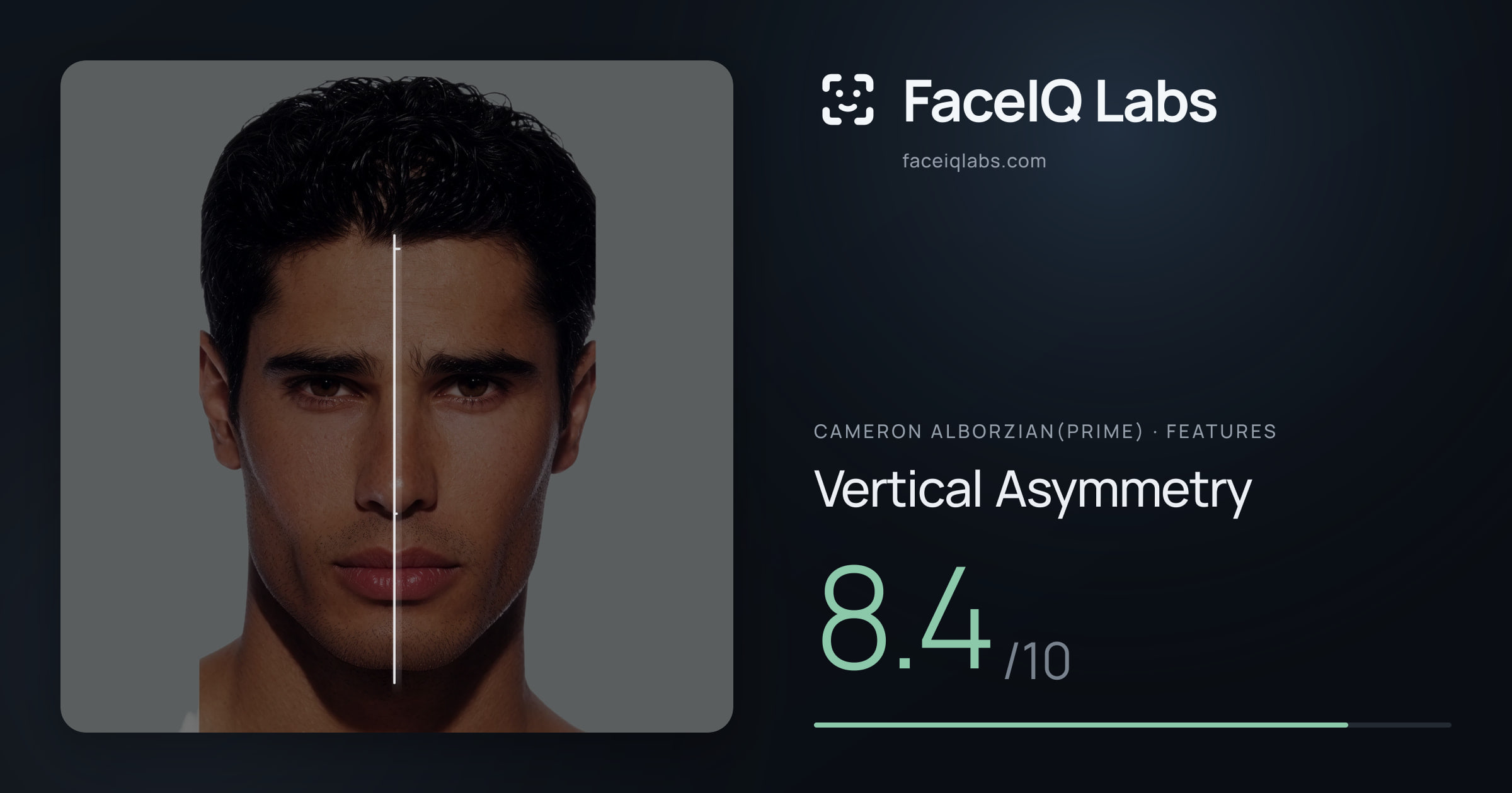 Cameron Alborzian(Prime) Vertical Asymmetry: 8.4/10, drawn on the photo