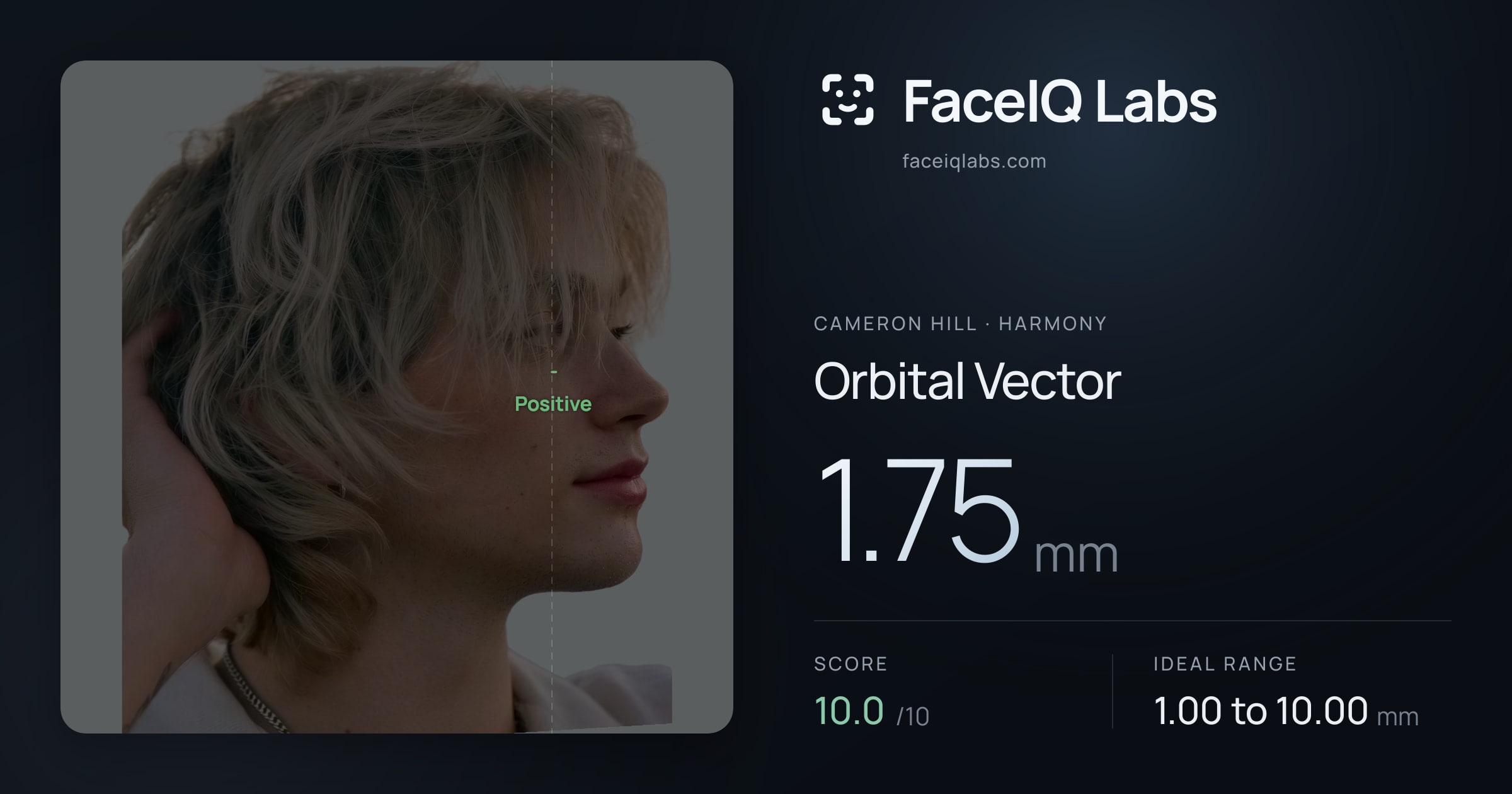 Cameron Hill Orbital Vector: 1.75mm, drawn on the photo