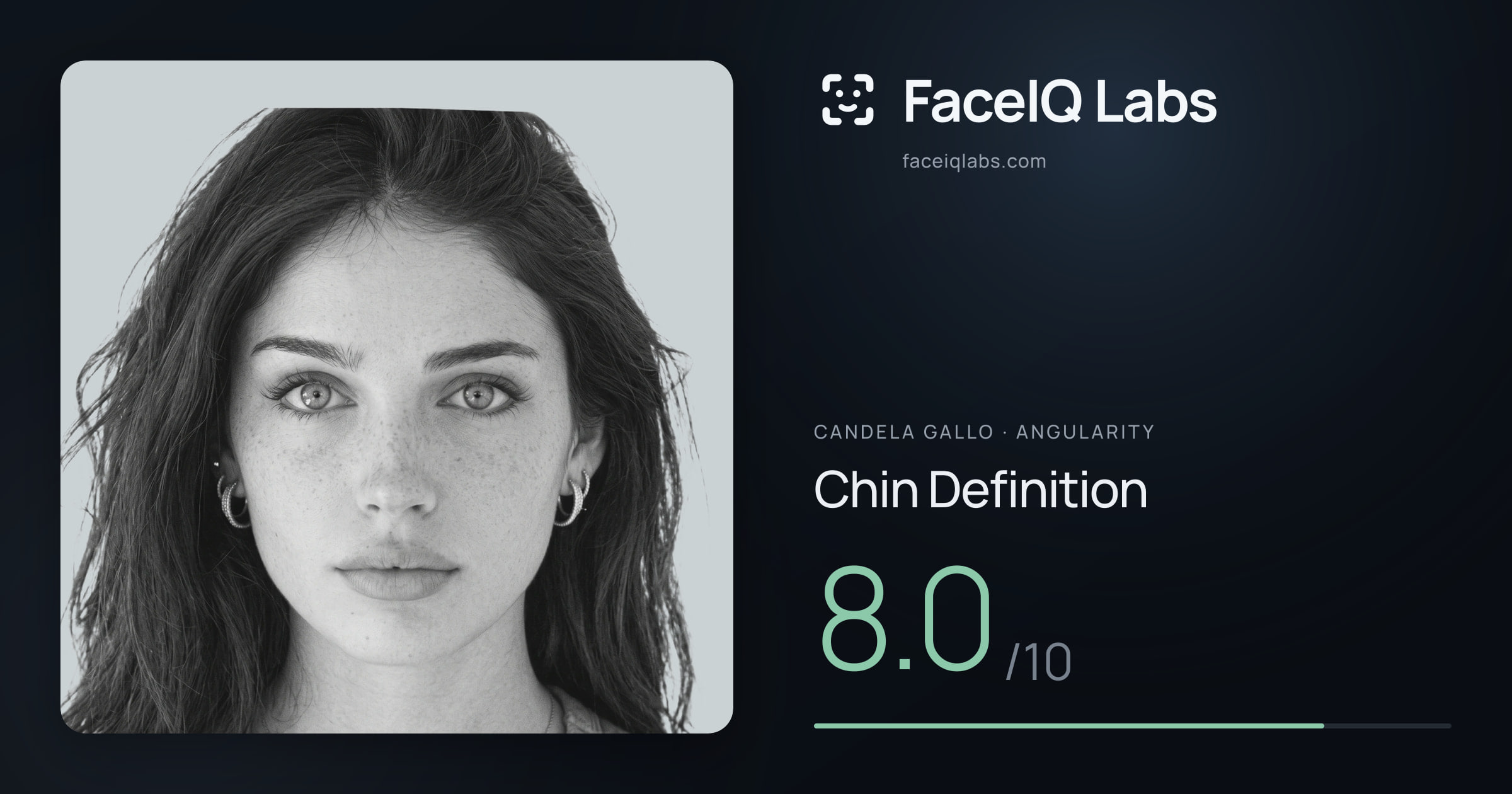 Candela Gallo Chin Definition: 8.0/10, drawn on the photo