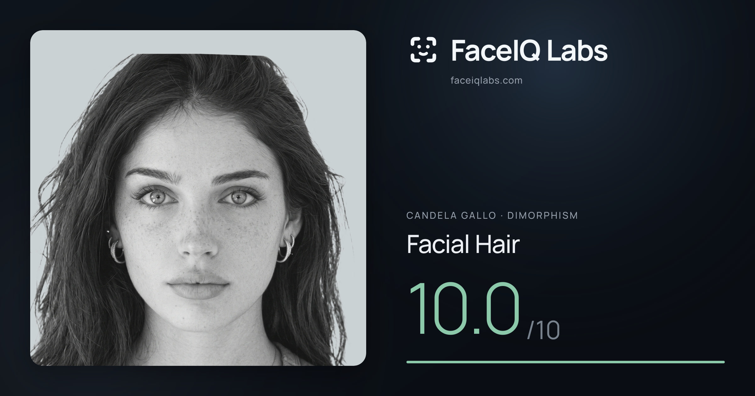Candela Gallo Facial Hair: 10.0/10, drawn on the photo