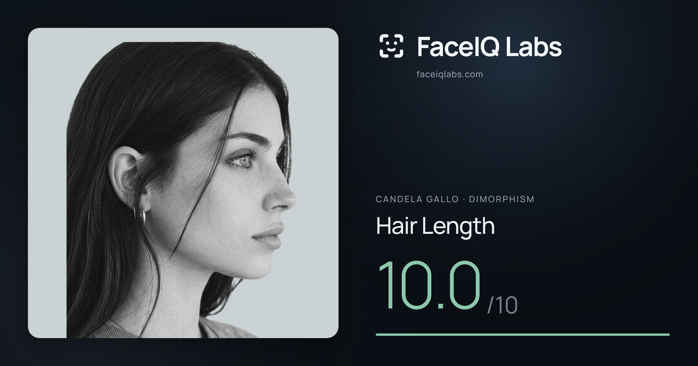 Candela Gallo Hair Length: 10.0/10, drawn on the photo