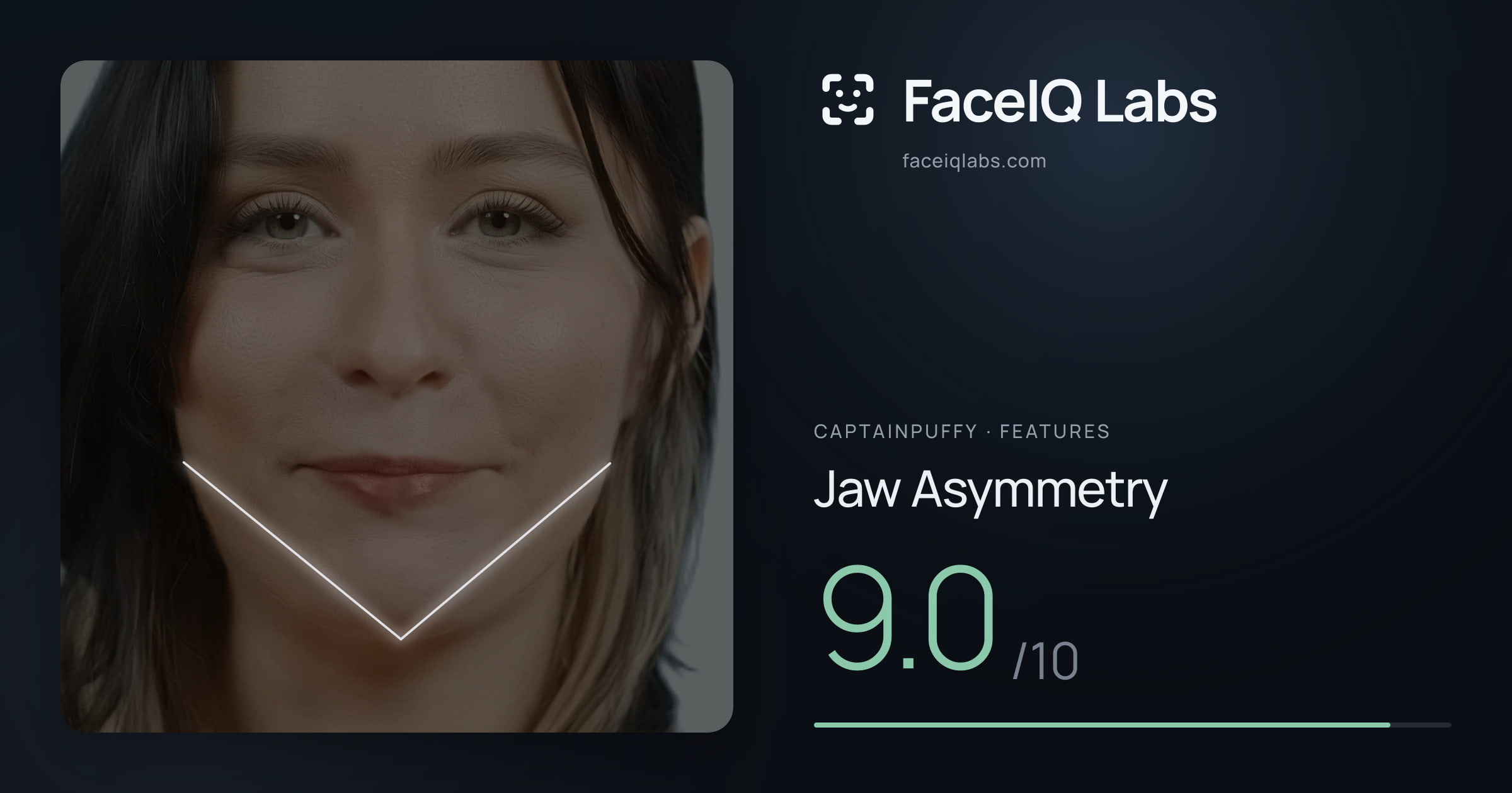 CaptainPuffy Jaw Asymmetry: 9.0/10, drawn on the photo