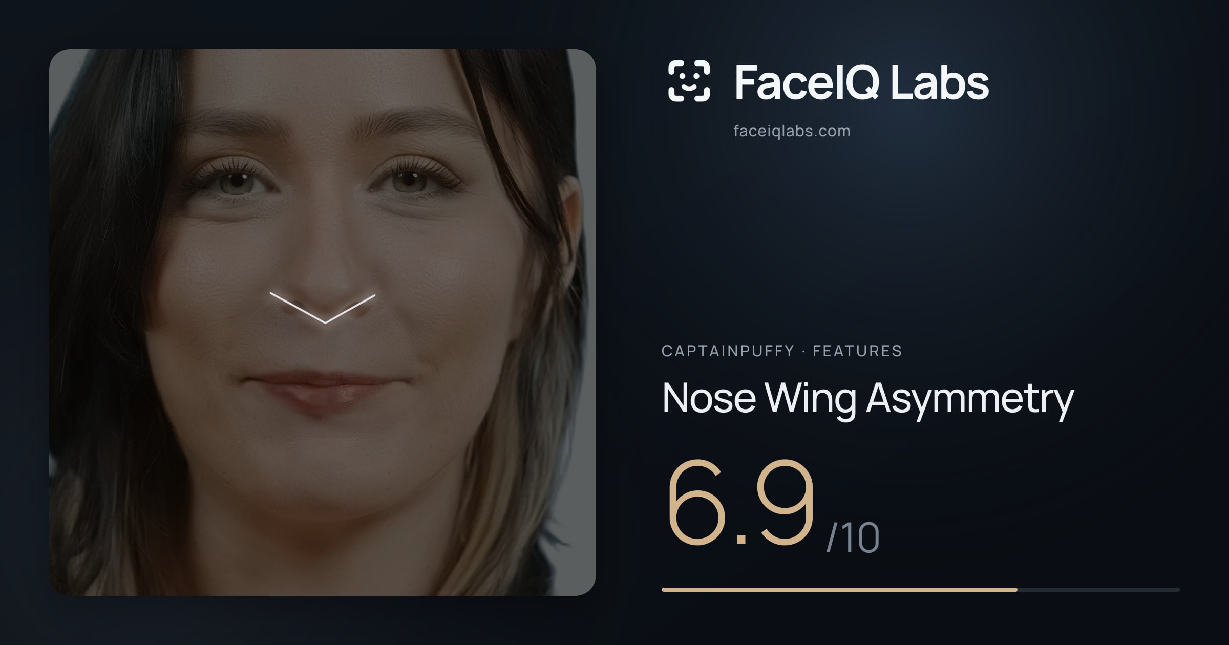 CaptainPuffy Nose Wing Asymmetry: 6.9/10, drawn on the photo