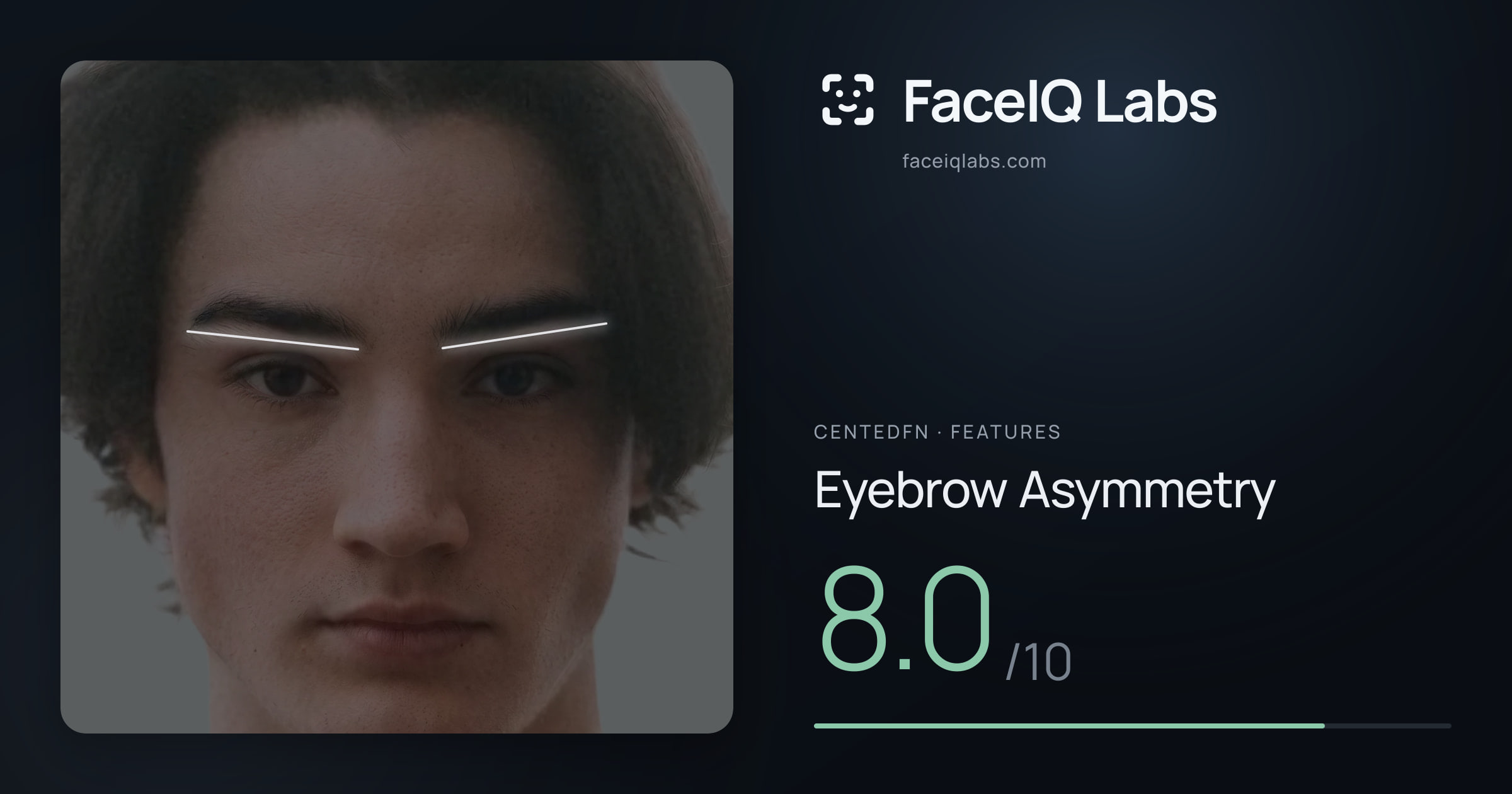 CentedFN Eyebrow Asymmetry: 8.0/10, drawn on the photo
