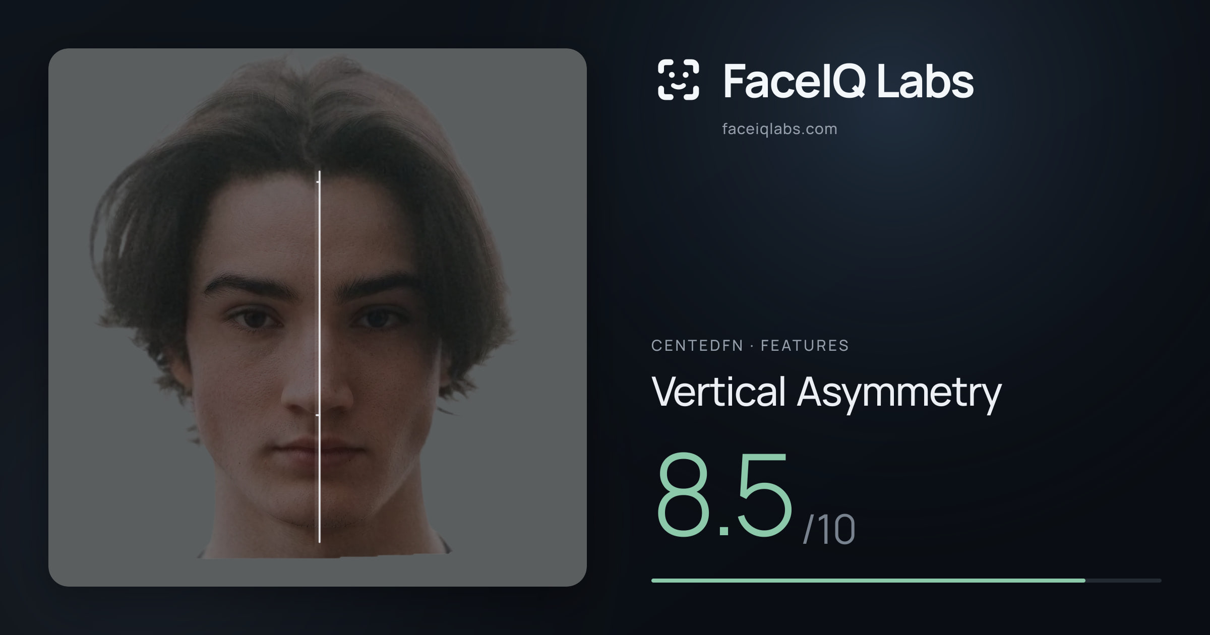 CentedFN Vertical Asymmetry: 8.5/10, drawn on the photo