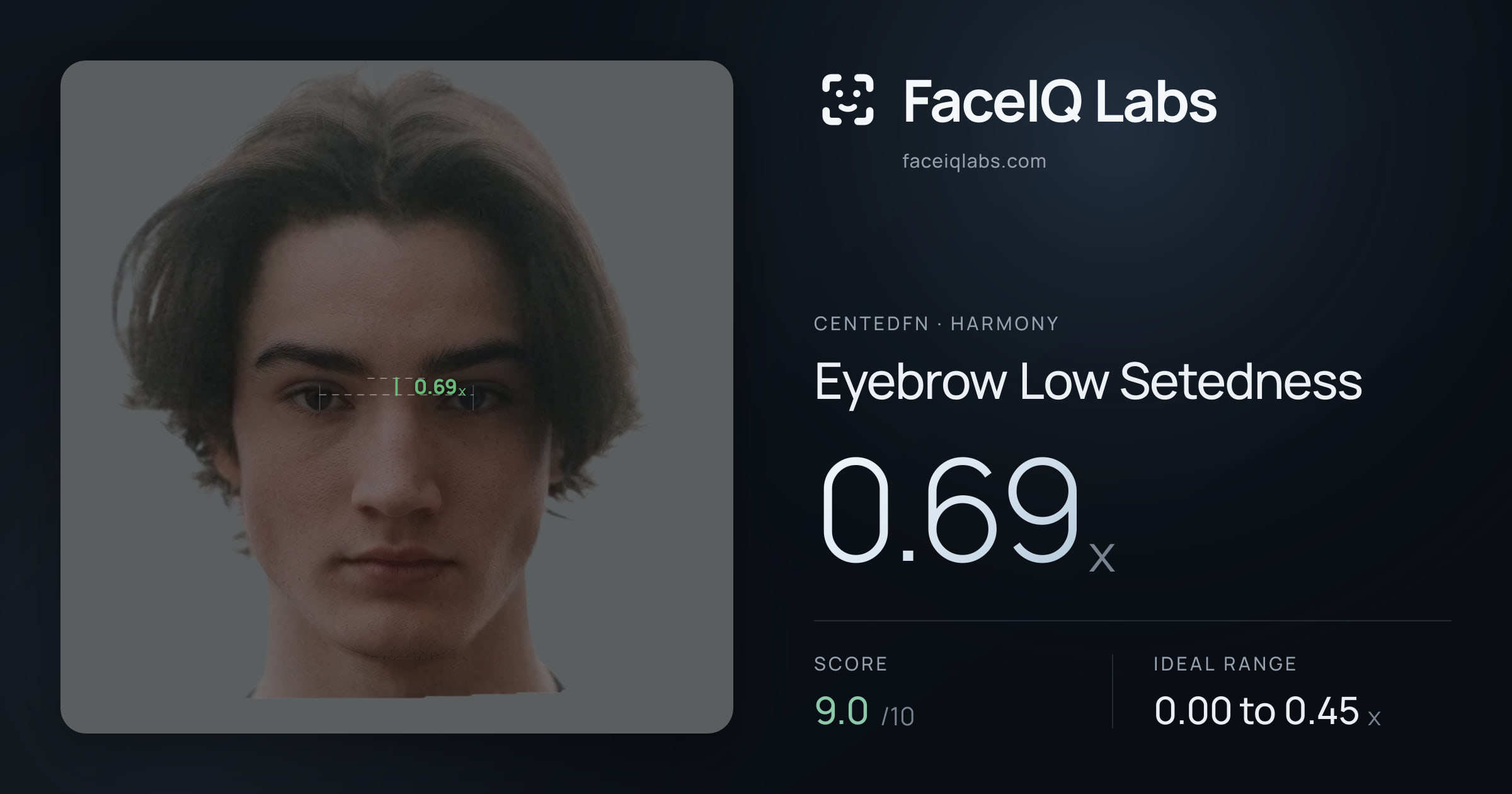 CentedFN Eyebrow Low Setedness: 0.69x, drawn on the photo