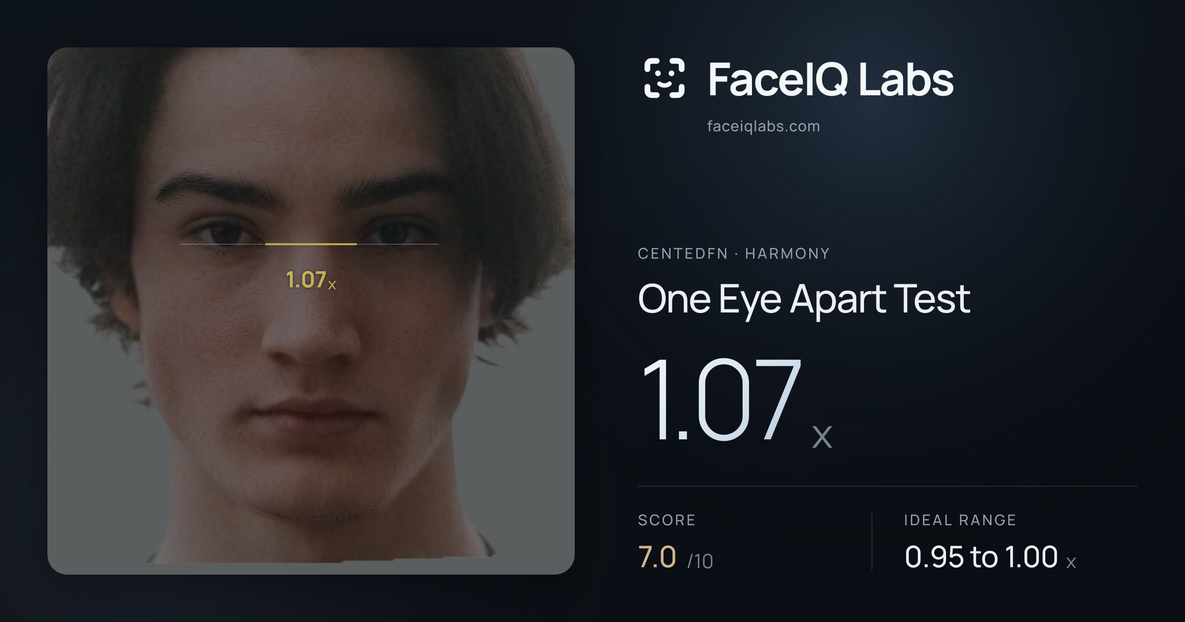 CentedFN One Eye Apart Test: 1.07x, drawn on the photo