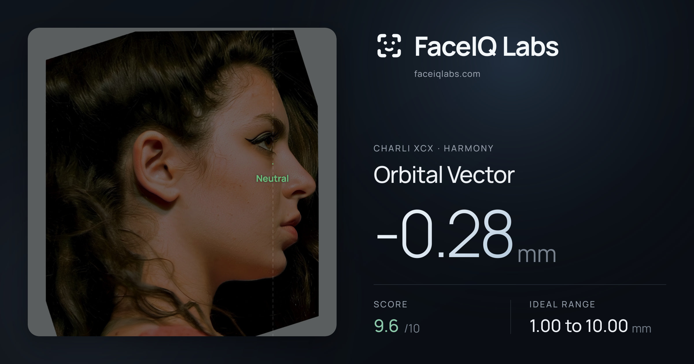 Charli XCX Orbital Vector: -0.28mm, drawn on the photo