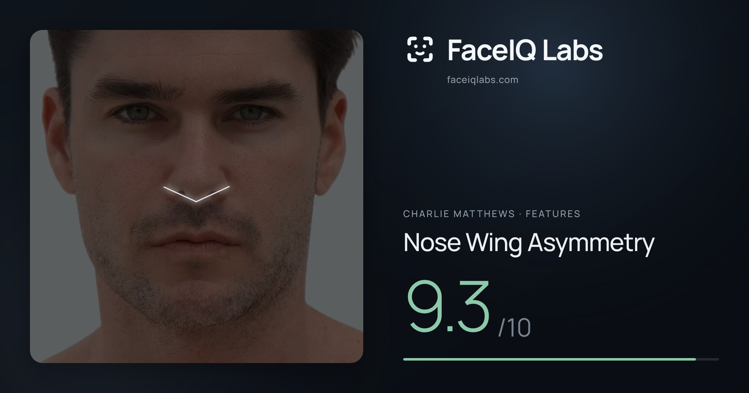 Charlie Matthews Nose Wing Asymmetry: 9.3/10, drawn on the photo