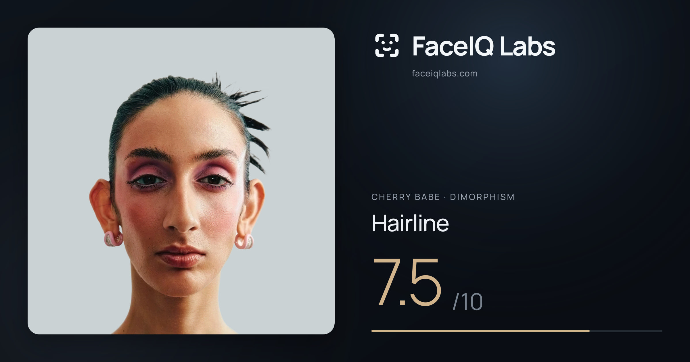 Cherry Babe Hairline: 7.5/10, drawn on the photo