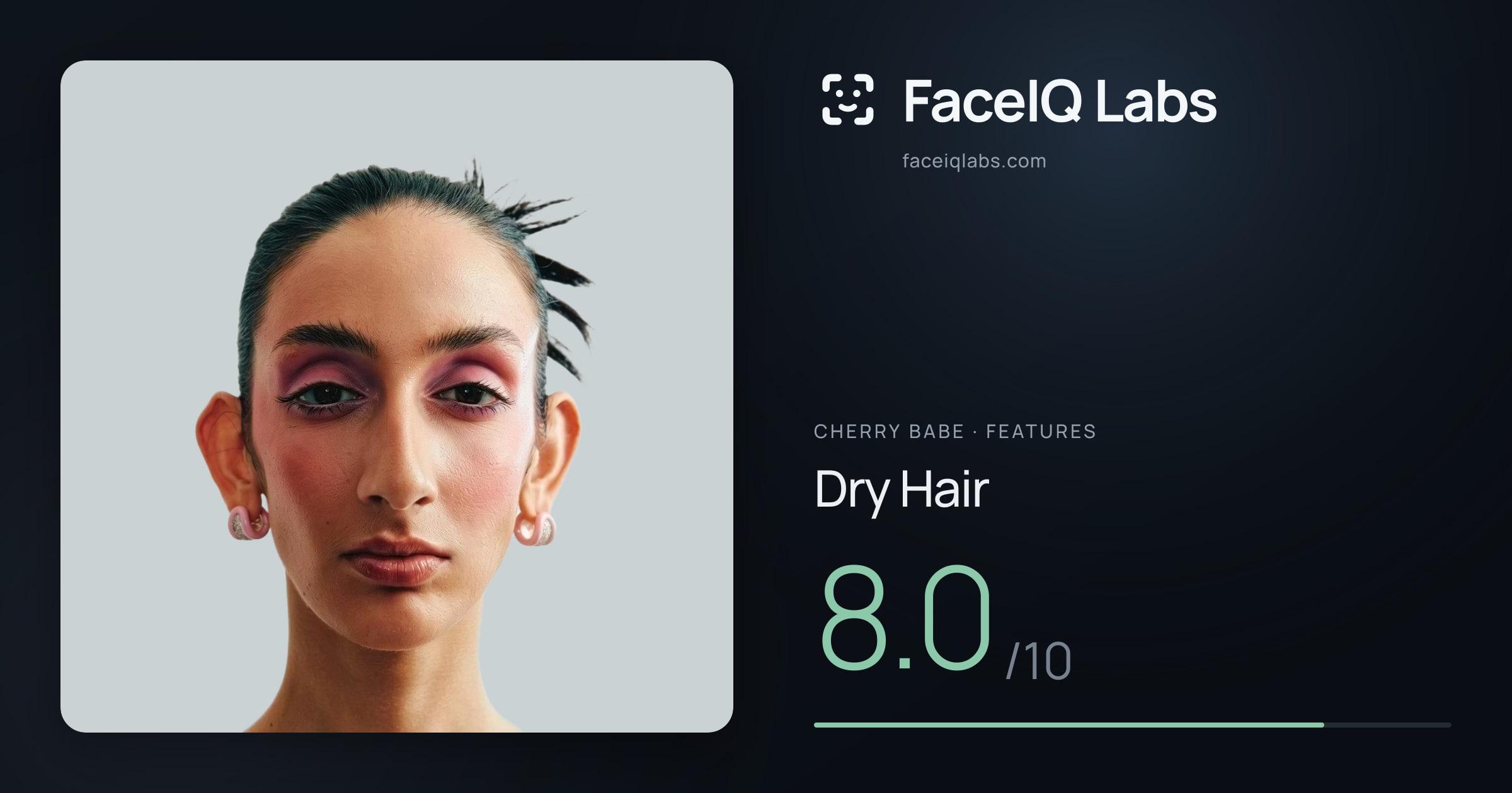 Cherry Babe Dry Hair: 8.0/10, drawn on the photo