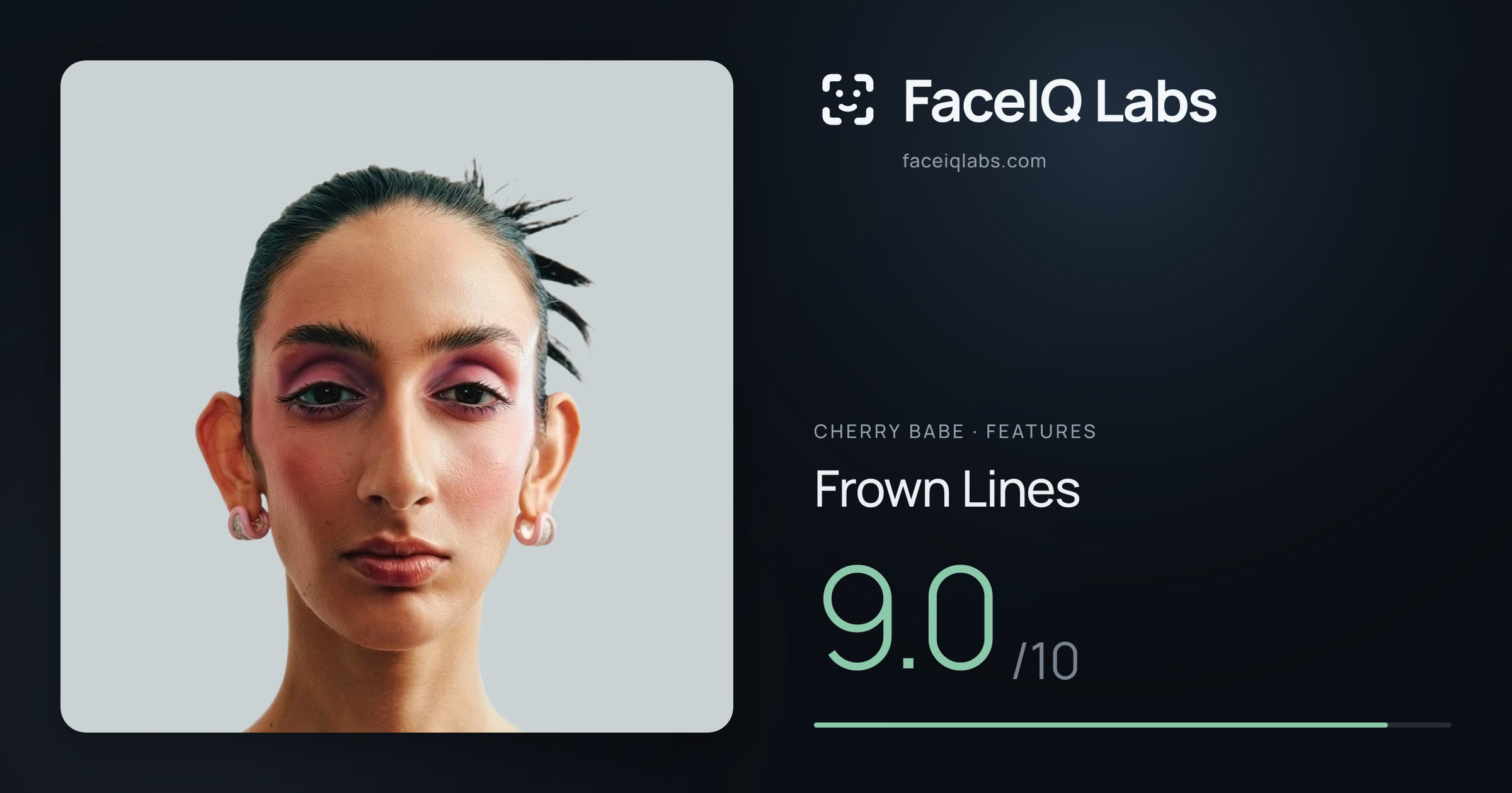 Cherry Babe Frown Lines: 9.0/10, drawn on the photo