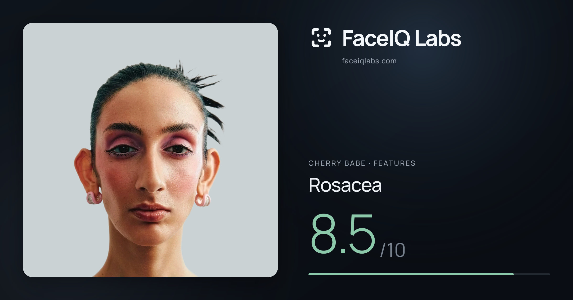 Cherry Babe Rosacea: 8.5/10, drawn on the photo